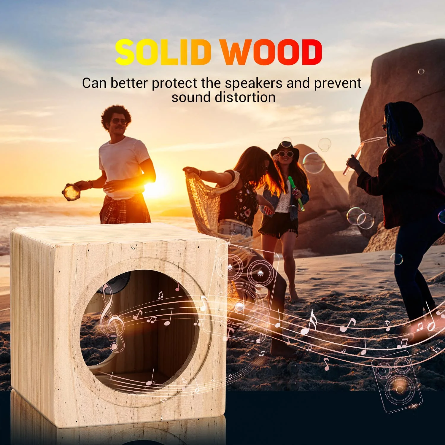 Facmogu 4in Solid Wood Speaker Enclosure, Speaker Cabinet Enclosure for DIY Car or Truck Audio Custom, Speaker Enclosure Unloaded Box with Sound-Absorbing Cotton & Speaker Terminal Cup 4 Inch - Image 2