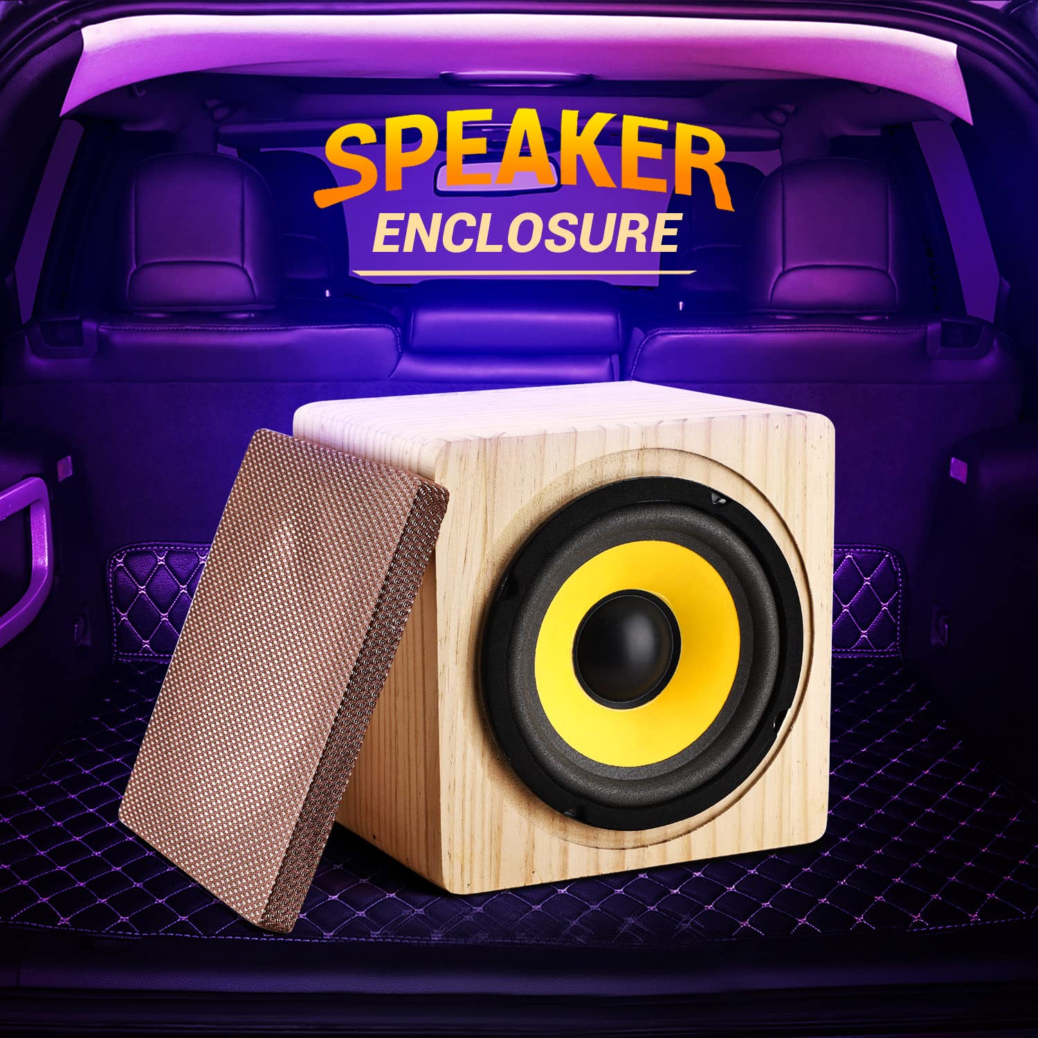 Facmogu 4in Solid Wood Speaker Enclosure, Speaker Cabinet Enclosure for DIY Car or Truck Audio Custom, Speaker Enclosure Unloaded Box with Sound-Absorbing Cotton & Speaker Terminal Cup 4 Inch - Image 3