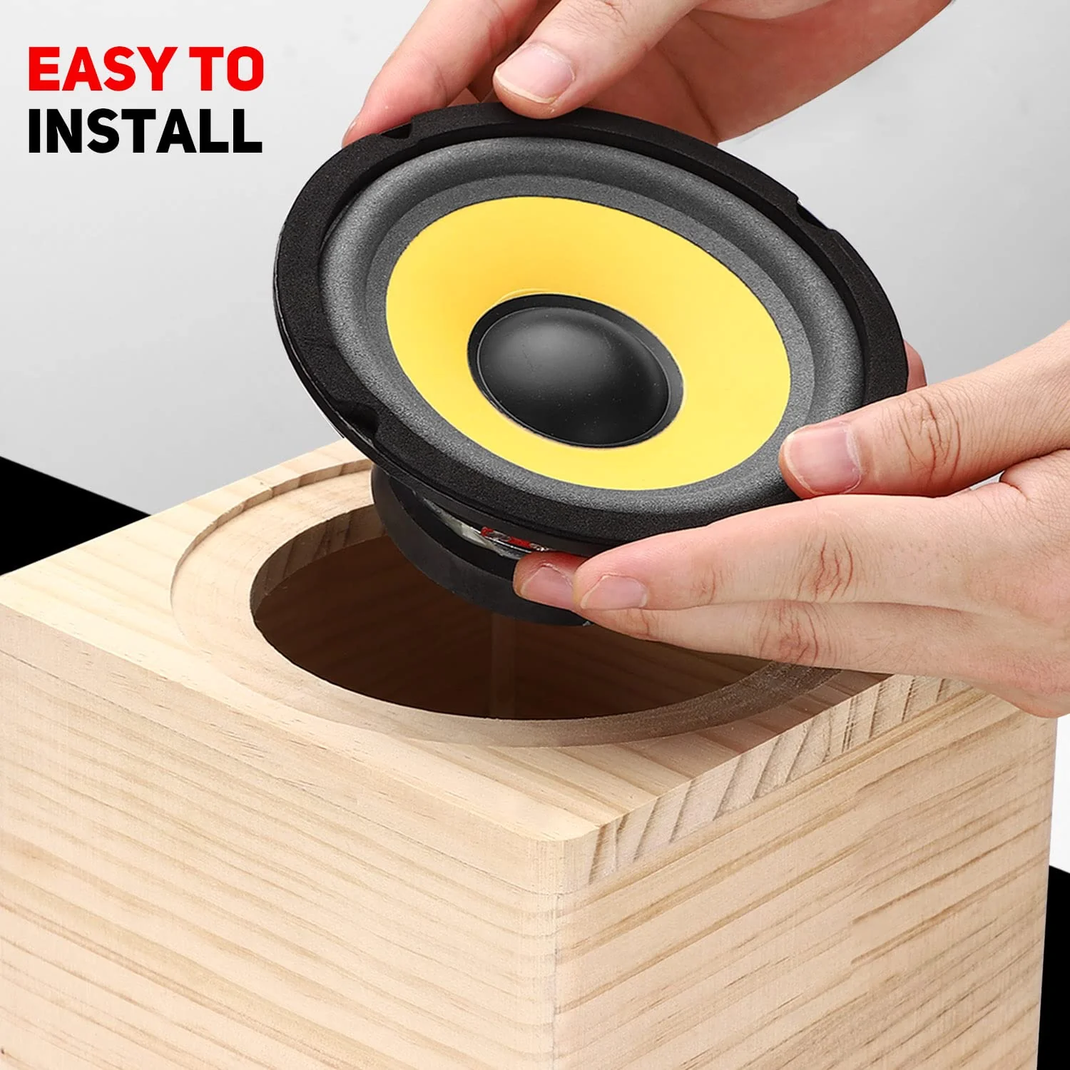 Facmogu 4in Solid Wood Speaker Enclosure, Speaker Cabinet Enclosure for DIY Car or Truck Audio Custom, Speaker Enclosure Unloaded Box with Sound-Absorbing Cotton & Speaker Terminal Cup 4 Inch - Image 4