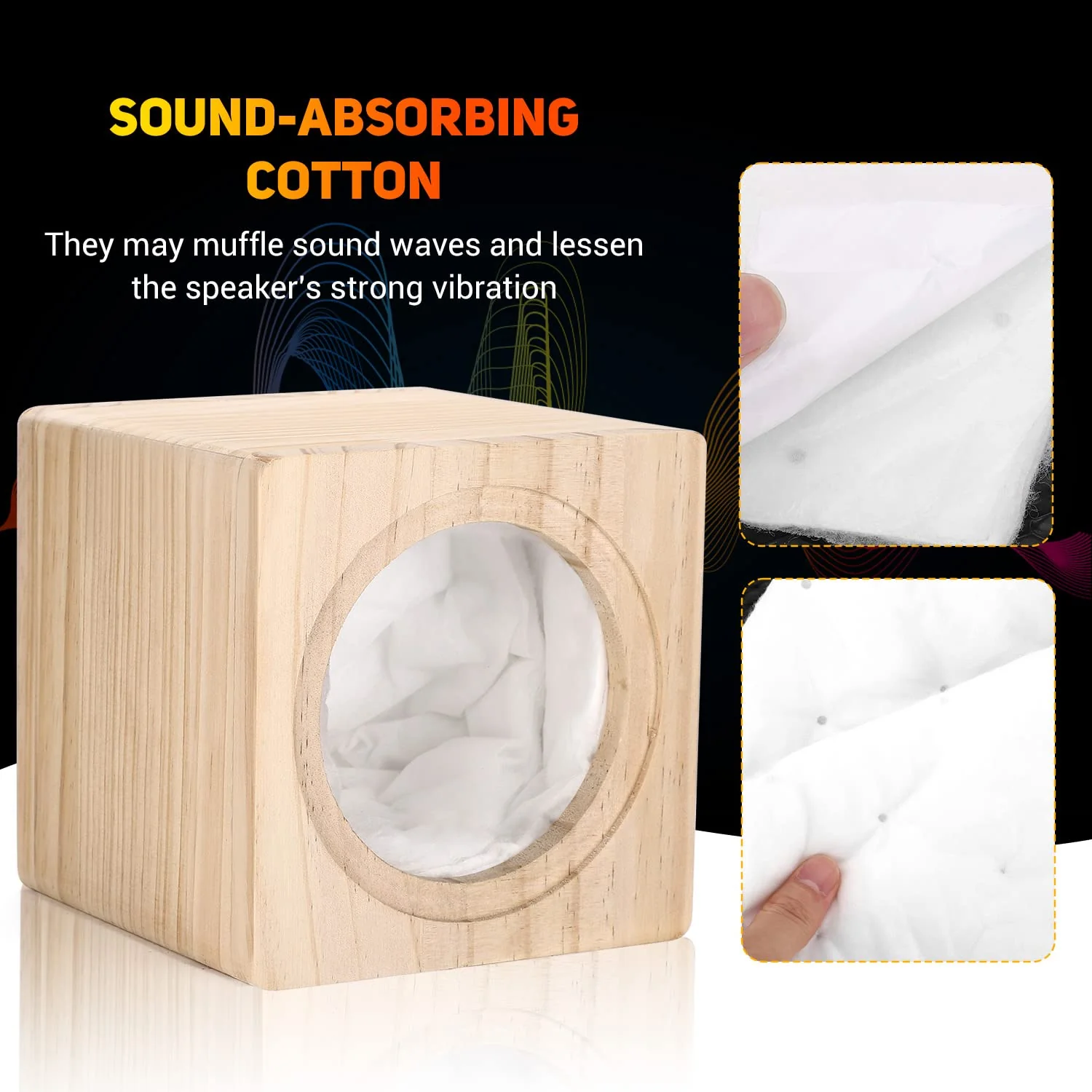 Facmogu 4in Solid Wood Speaker Enclosure, Speaker Cabinet Enclosure for DIY Car or Truck Audio Custom, Speaker Enclosure Unloaded Box with Sound-Absorbing Cotton & Speaker Terminal Cup 4 Inch - Image 5