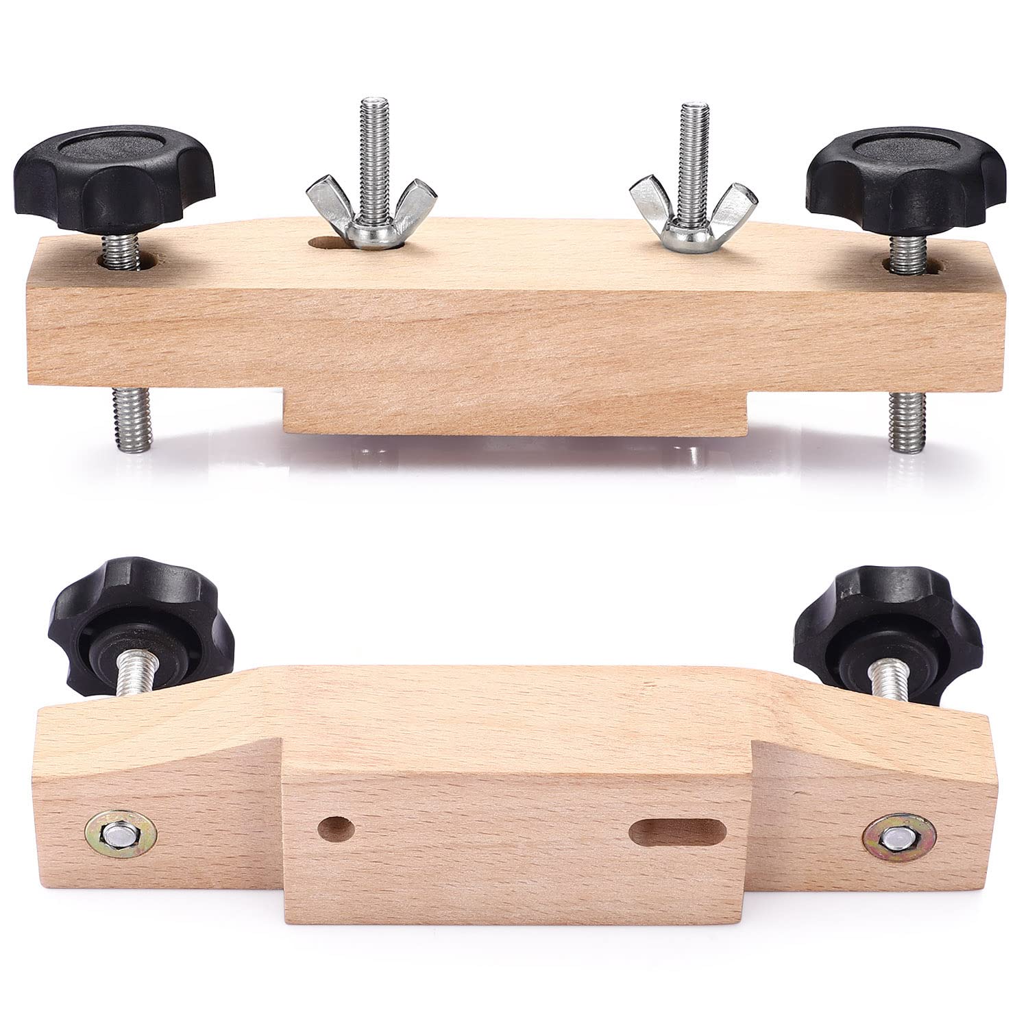Facmogu Solid Maple Guitar Bridge Clamp, Entry Level Bridge Clamp Acoustic Luthier Tools with Cork Gasket & L-Wrench, Wooden Guitar Bridge Clamp for Classical/Acoustic Guitar Accessory Luthier Tools - Image 2