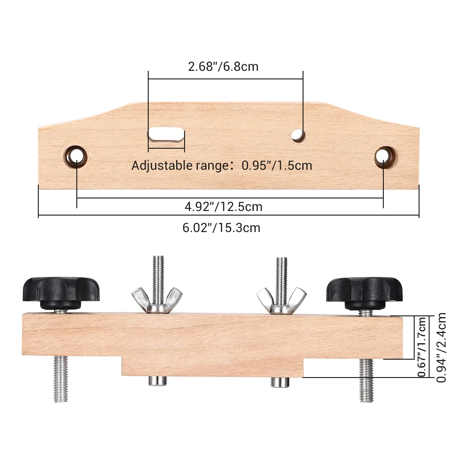 Facmogu Solid Maple Guitar Bridge Clamp, Entry Level Bridge Clamp Acoustic Luthier Tools with Cork Gasket & L-Wrench, Wooden Guitar Bridge Clamp for Classical/Acoustic Guitar Accessory Luthier Tools - Image 3