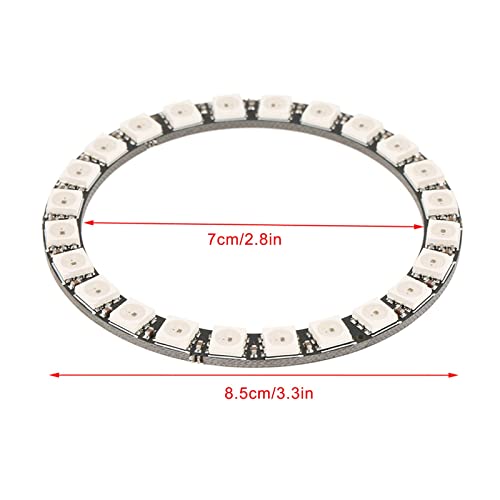 Fafeicy 24-Bit WS2812 5050 RGB LED Ring Lamp Light, with Integrated Drivers 5Vdc, 7cm Inner Diameter, 8.5cm Outer Diameter (1) - Image 3
