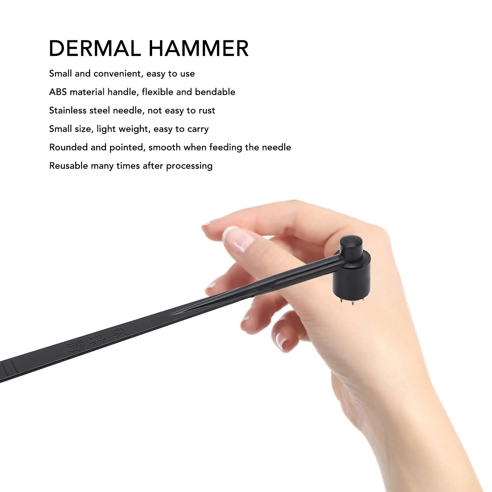 Fafeicy 5 x 7 Pin Plum Blossom Dermal Hammer, Plum Blossom Dermal Hammer for Industry, Rounded and Pointed, ABS and Stainless Steel Material - Image 3