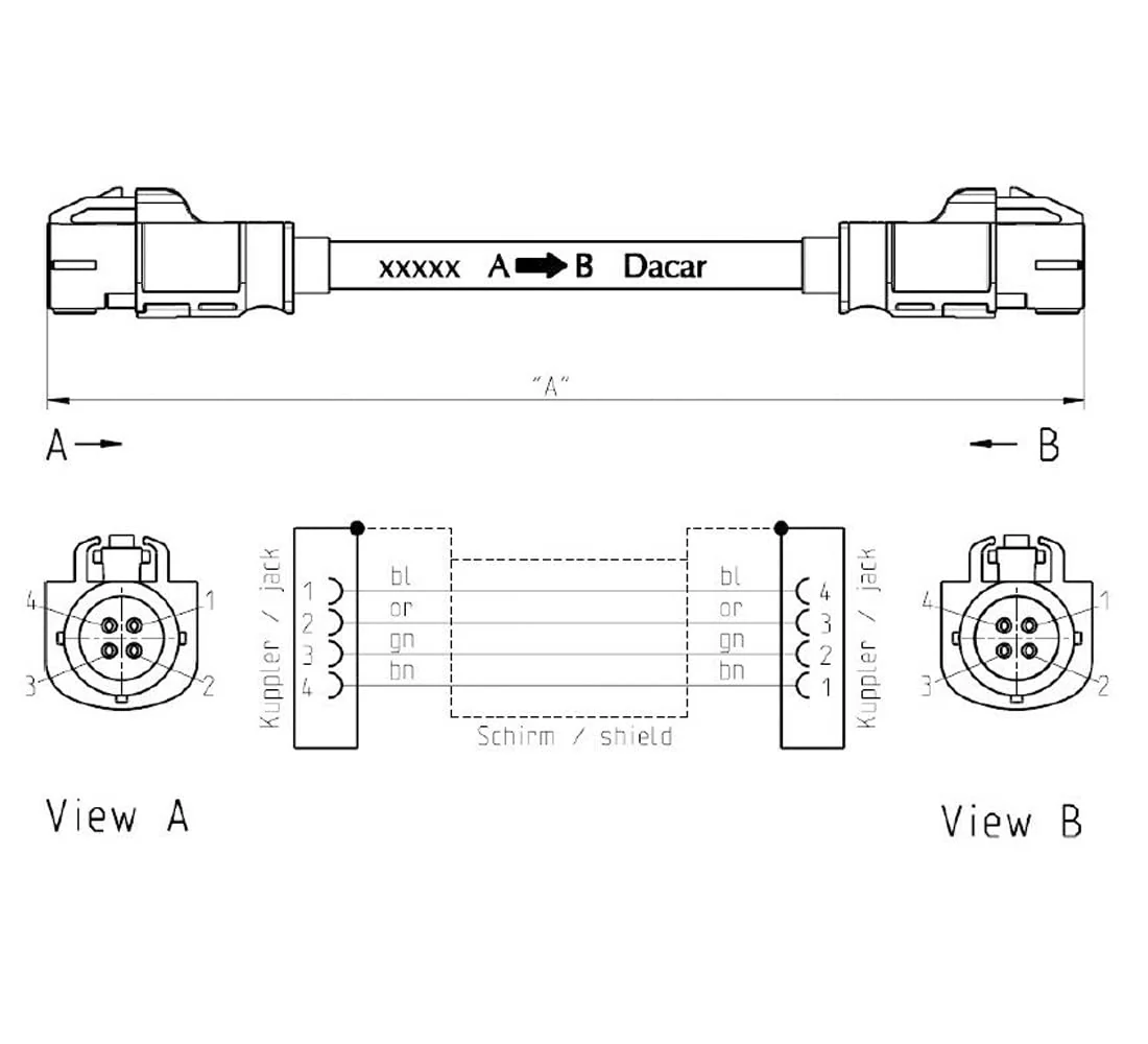 FAKRA H 535 4-Core LVDS HSD CIC Female Video Retrofit Monitor Display Cable 80cm Compatible with BMW Head Unit - Image 4