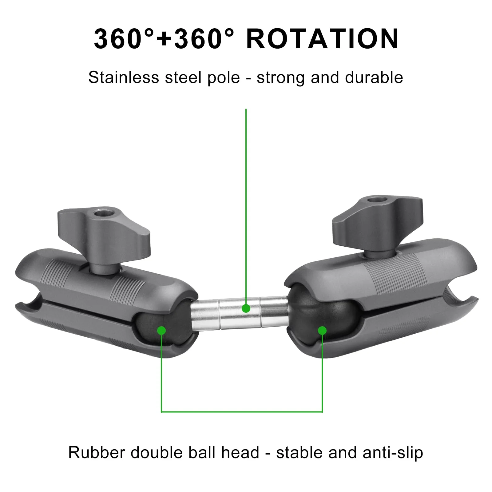 FANAUE Aluminum 25mm Ball to 20 mm Ball Adapter for Industry Standard Dual Ball Socket mounting arms Compatible with RAM Mounts B Size 1 inch Ball and Other GPS Devices with 20 mm Balls - Image 3