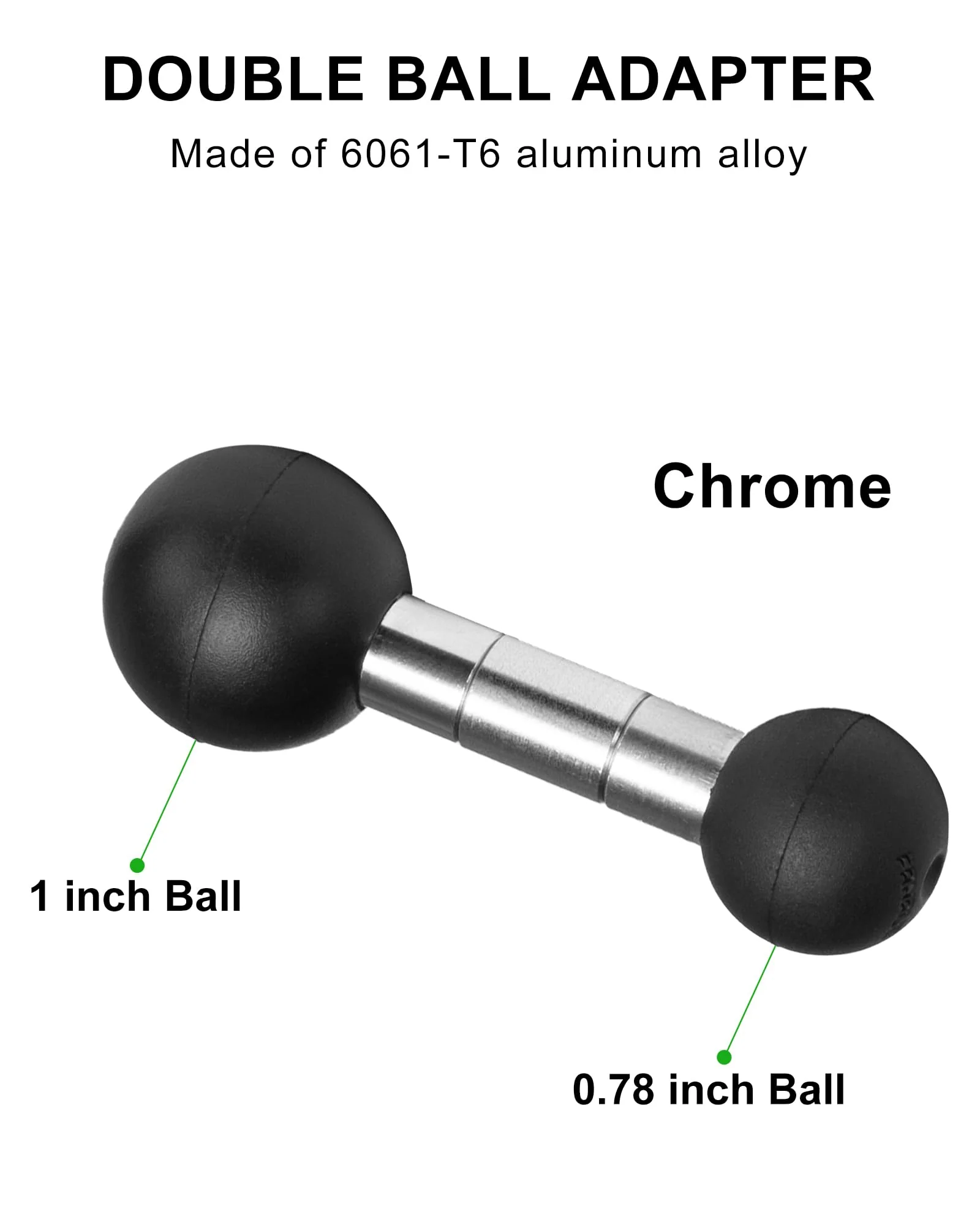FANAUE Aluminum 25mm Ball to 20 mm Ball Adapter for Industry Standard Dual Ball Socket mounting arms Compatible with RAM Mounts B Size 1 inch Ball and Other GPS Devices with 20 mm Balls - Image 4