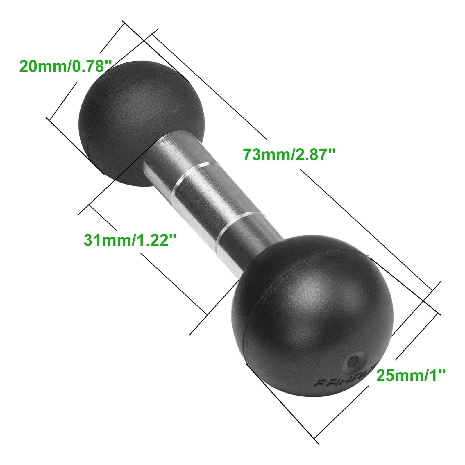 FANAUE Aluminum 25mm Ball to 20 mm Ball Adapter for Industry Standard Dual Ball Socket mounting arms Compatible with RAM Mounts B Size 1 inch Ball and Other GPS Devices with 20 mm Balls - Image 7