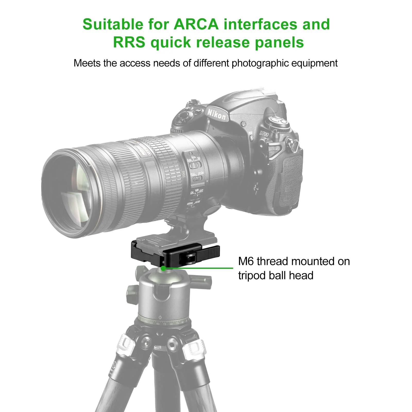 FANAUE ARCA-Swiss Bipod Adapter, ARCA-Swiss Quick Release, Arca Tripod Mount for Fanaue Tripod Heads - Image 6