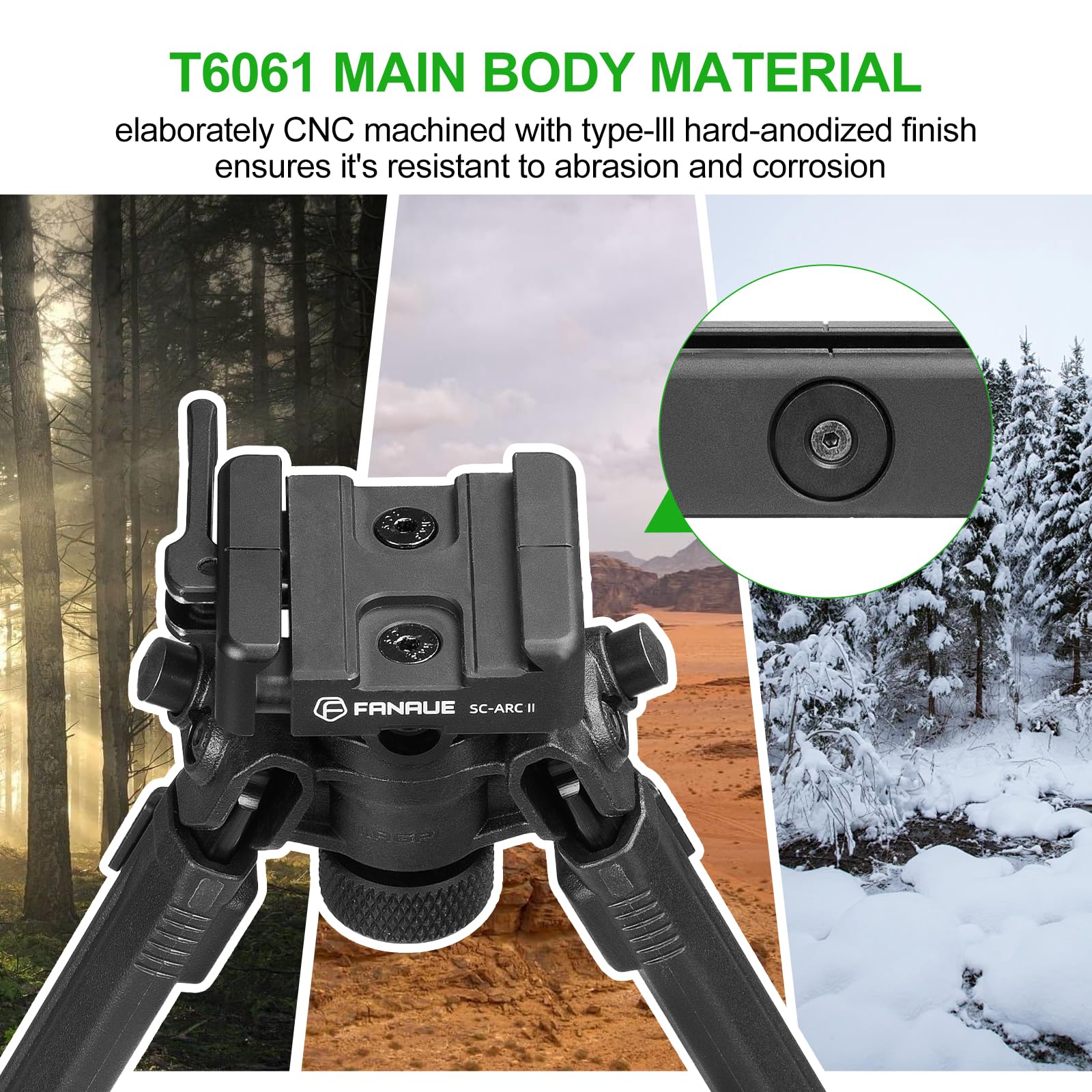 FANAUE ARCA-Swiss Bipod Adapter, ARCA-Swiss Quick Release, Arca Tripod Mount for Fanaue Tripod Heads - Image 7