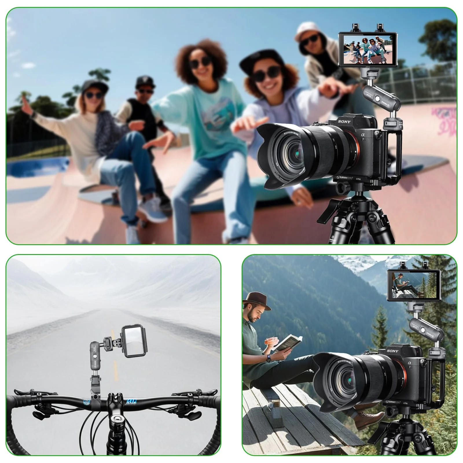 FANAUE Mini Articulating Arm Mount Camera Accessories Compatible with 1/4"-20 to 1/4"-20 Connectors (with Locating Pins) Aluminum-Built Arm Offers Flexibility Connectors - Image 7
