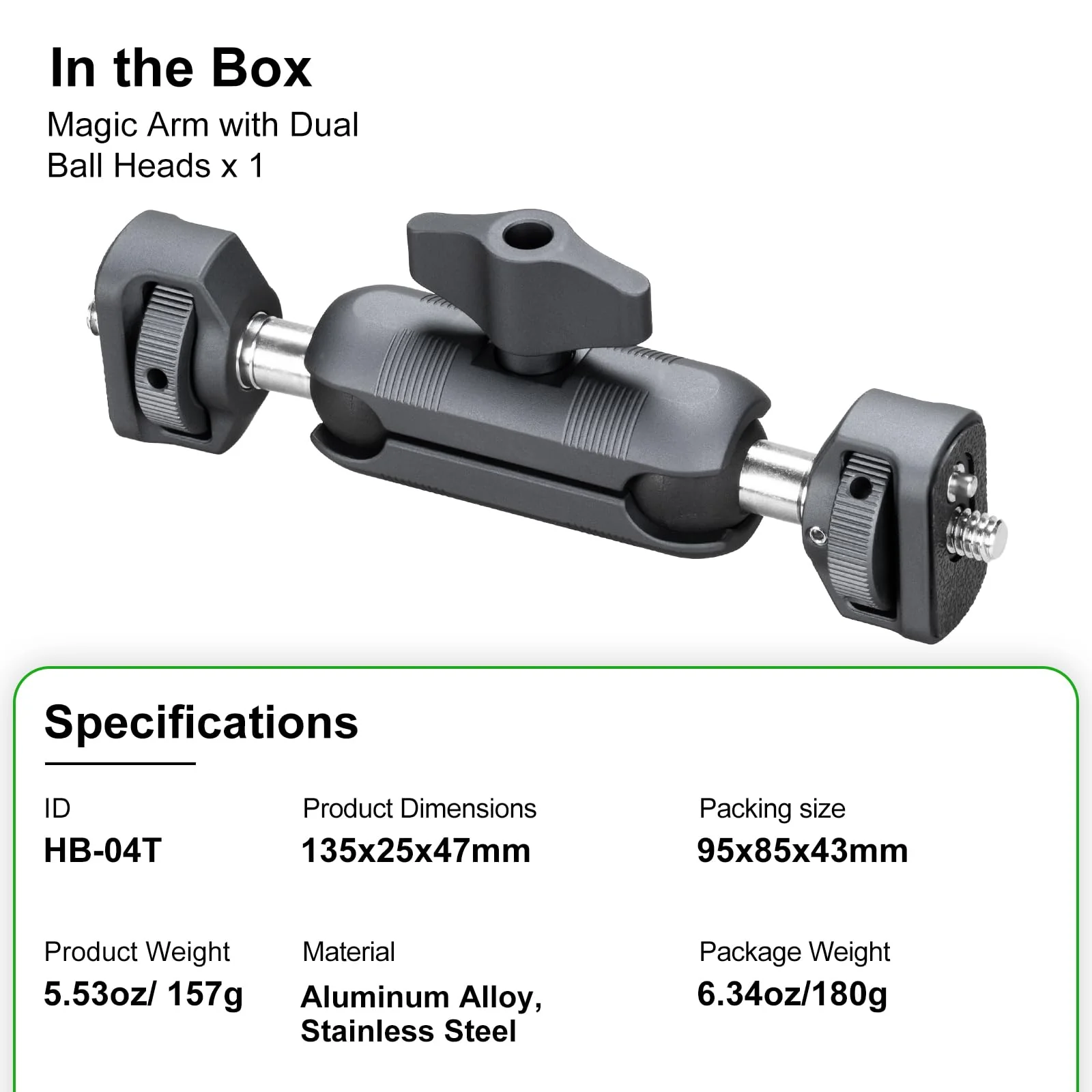 FANAUE Mini Articulating Arm Mount Camera Accessories Compatible with 1/4"-20 to 1/4"-20 Connectors (with Locating Pins) Aluminum-Built Arm Offers Flexibility Connectors - Image 8