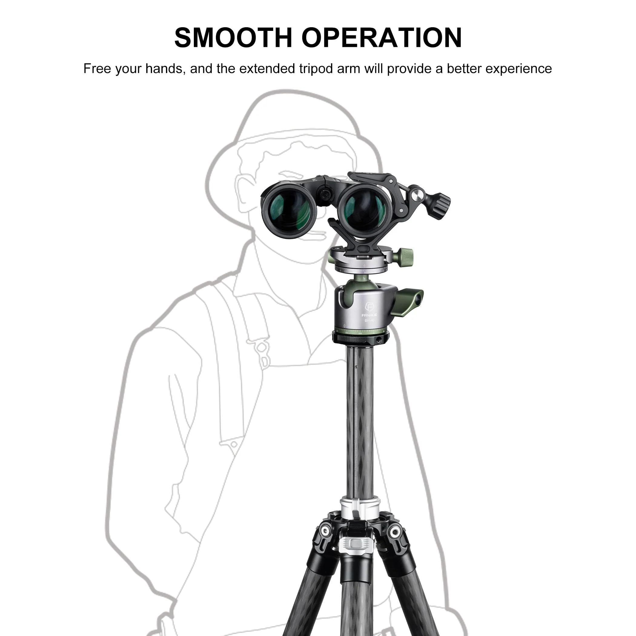 FANAUE S3 Binocular Tripod Mount Adapter with 1/4" & 3/8" Screw and ARCA Quick Release Binocular Tripod Mount, Compatible with Vortex Zeiss Nikon Swarovski Leica Leupold Bushnell Binoculars. - Image 6