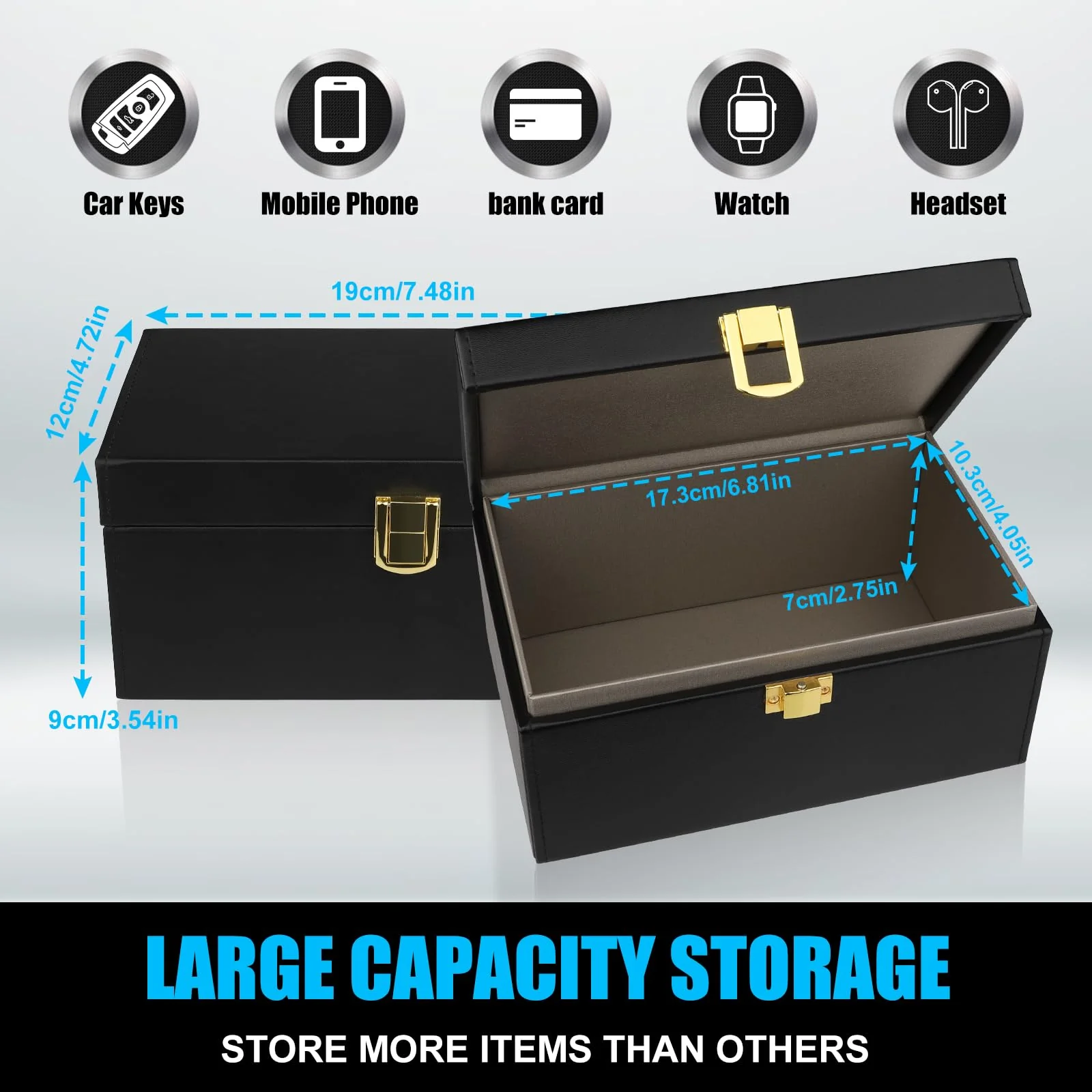 Faraday Box, [Upgrade Version] Faraday Cage with 2 Faraday Pouches,Box for Car Keys,Key Fob Protector,Signal Blocker for Keyless Fob,Car Key Signal Blocking Box for Car Keys Phones Large + 2 Faraday Pouches - Image 2