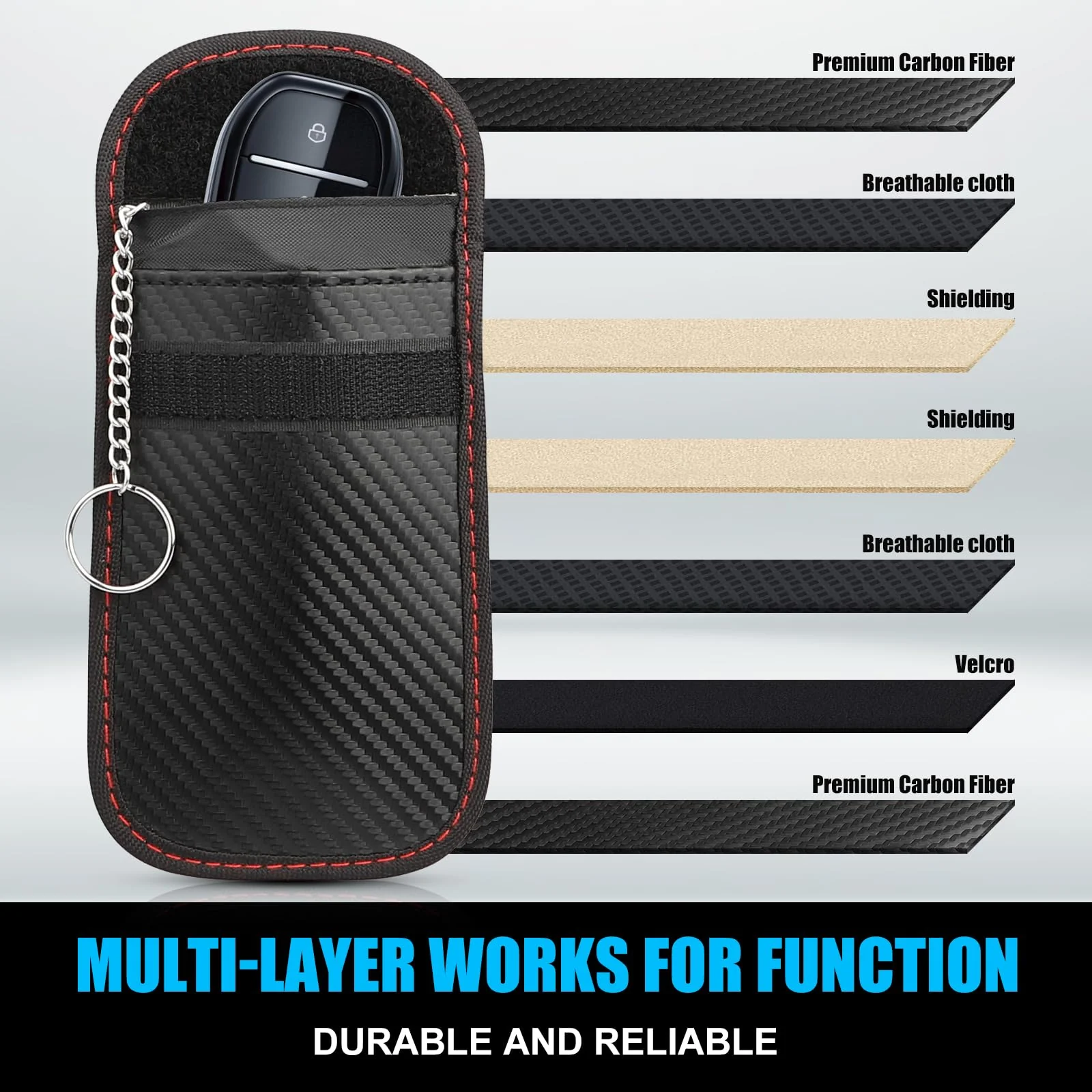 Faraday Box, [Upgrade Version] Faraday Cage with 2 Faraday Pouches,Box for Car Keys,Key Fob Protector,Signal Blocker for Keyless Fob,Car Key Signal Blocking Box for Car Keys Phones Large + 2 Faraday Pouches - Image 4