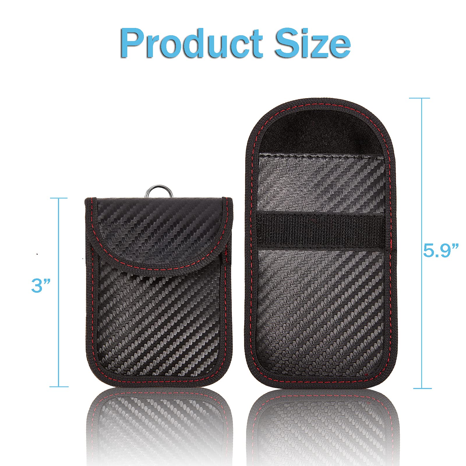 Faraday Key Fob Protector - 2 Pack Mini Anti-Theft Pouch Key Fob RFID Signal Blocking Faraday Bag for Key Fob - Image 3
