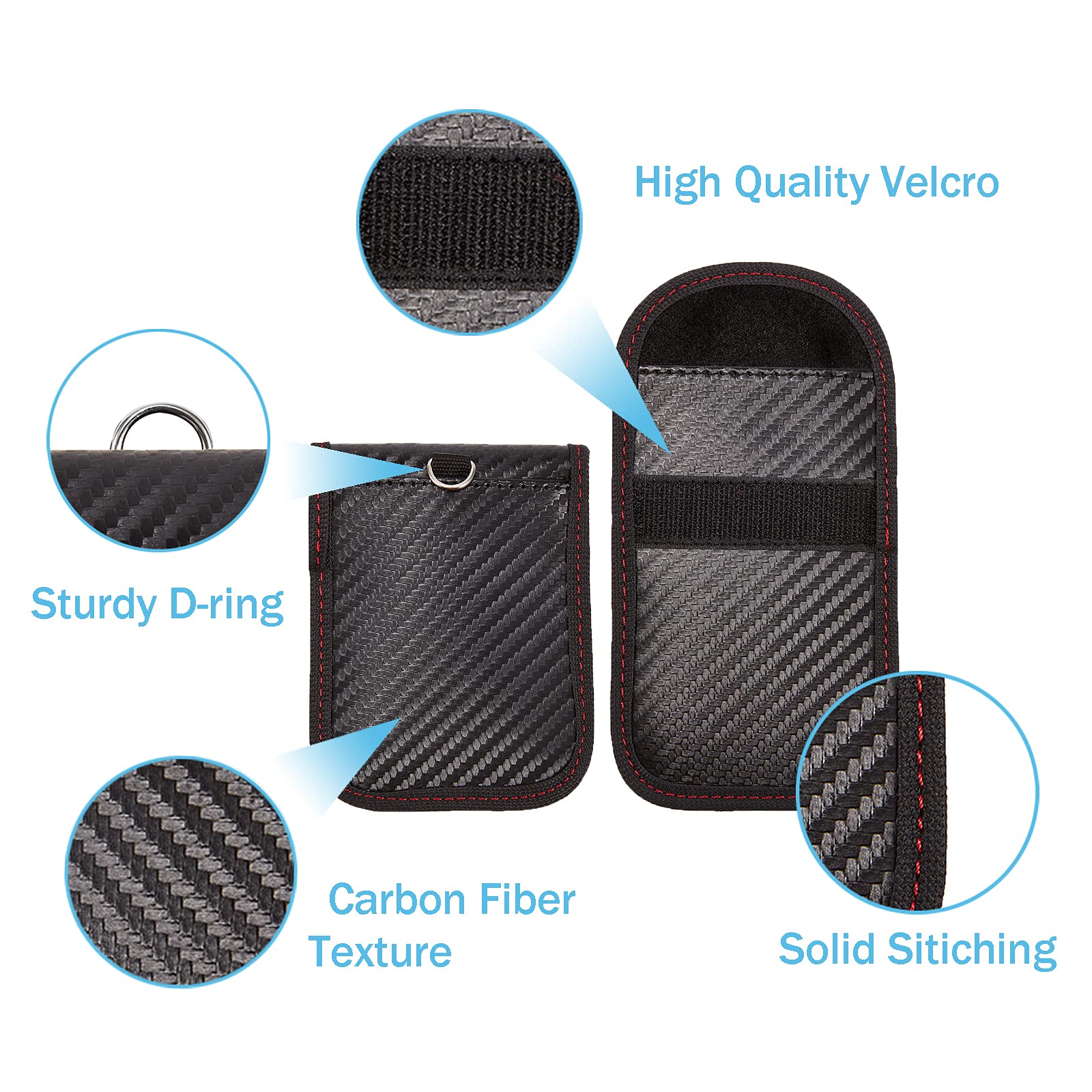 Faraday Key Fob Protector - 2 Pack Mini Anti-Theft Pouch Key Fob RFID Signal Blocking Faraday Bag for Key Fob - Image 5