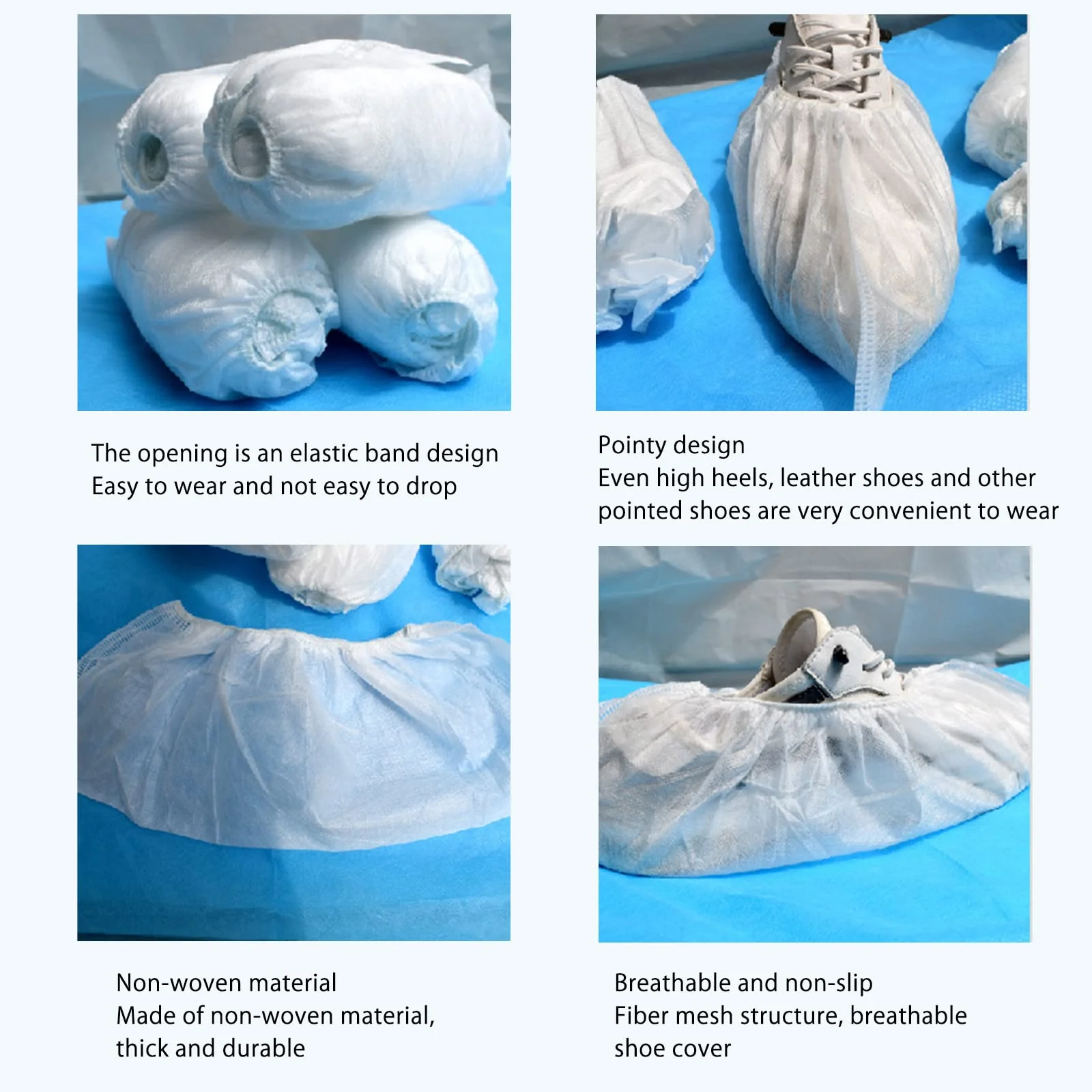 Fashionapple 100 Pcs White Disposable Non-Woven Fabric Shoe Covers Carpet Cleaning Floor Carpet Shoe Covers - Image 5