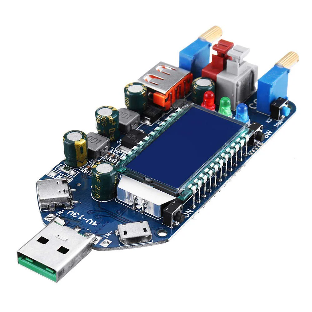 Fasizi 15W USB Step Up Power Supply Module Boost Adjustable Converter Fan Speed Control Potentiometer with LCD Display - Red - Image 3