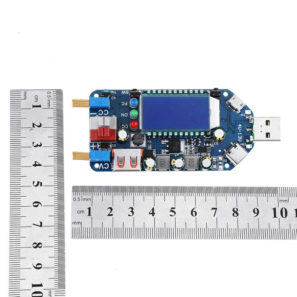 Fasizi 15W USB Step Up Power Supply Module Boost Adjustable Converter Fan Speed Control Potentiometer with LCD Display - Red - Image 8