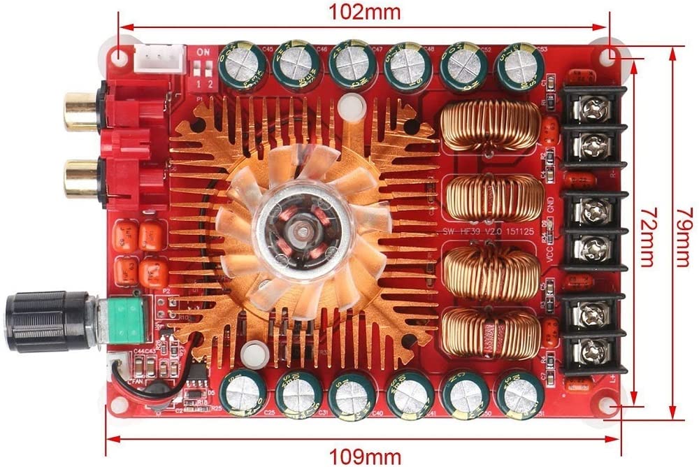 Fasizi TDA7498E 2 x 160 W Dual Channel Audio Amplifier Board, Support BTL Mode 1 x 220 W Single Channel, DC 24 V Digital Stereo Power Amp Module for Car Carrier Computer Speakers DIY - Image 8