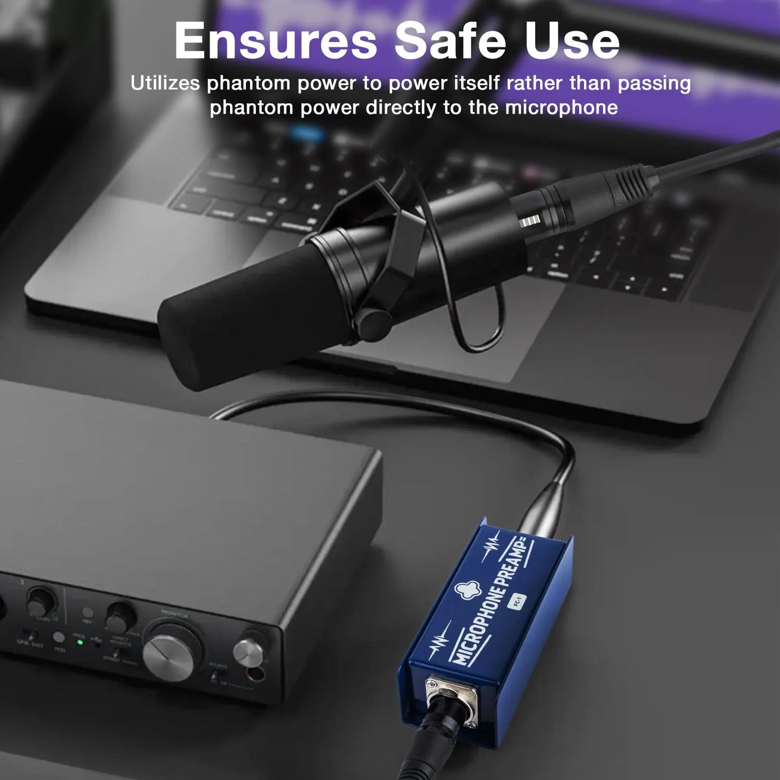 FC-1 Microphone Gain Preamp, +25dB of Ultra-Clean Gain, Perfect for Home Studios, Podcasting & Live Sound, Compatible with Shure SM7B, Electro-Voice RE20 - Image 5