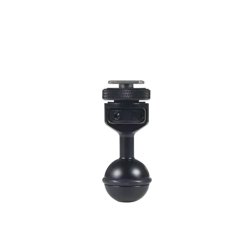 FEICHAO 1 Inch Ball Mount Head Adjustable Adapter with Cold Shoe Base for Underwater Camera Case Video Flash (Kit A) Kit A - Image 6