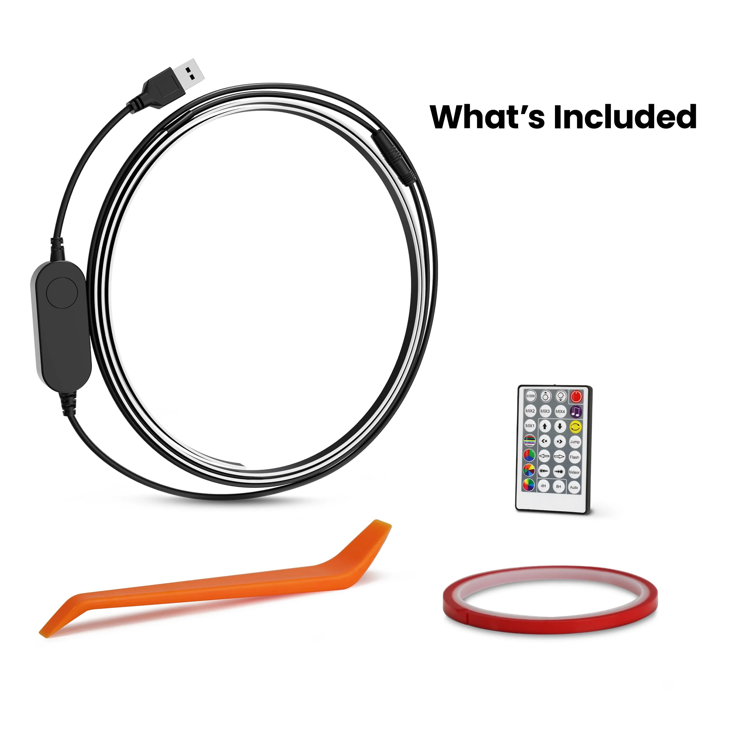 Feit Electric 5ft Indoor LED Light Strip, Dimmable, 0.1-Inch Wide, Multi-Color Chasing, USB-Powered, Filling & Stacking Patterns for Car Dashboards, Desks, Shelves & Furniture, TAPE60/TCOB/RGB/USB RGB (Red, Green, Blue) - Image 6