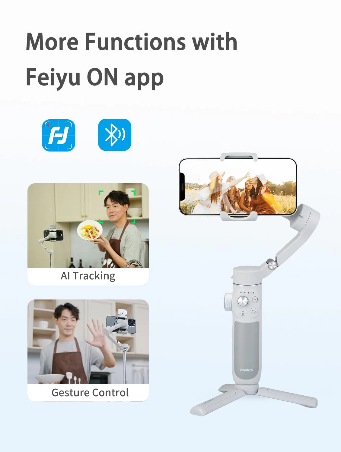 FeiyuTech VB4SE Mobile Gimbal 3-Axis Smartphone Stabilizer,Foldable Phone Gimbal fits iPhone 15/14/13 Samsung Huawei MI Android Cellphone,4.0 AI Tracking,YouTube TikTok IG,Max 260g-Vimble 4SE Feiyu VB 4 SE - Image 2