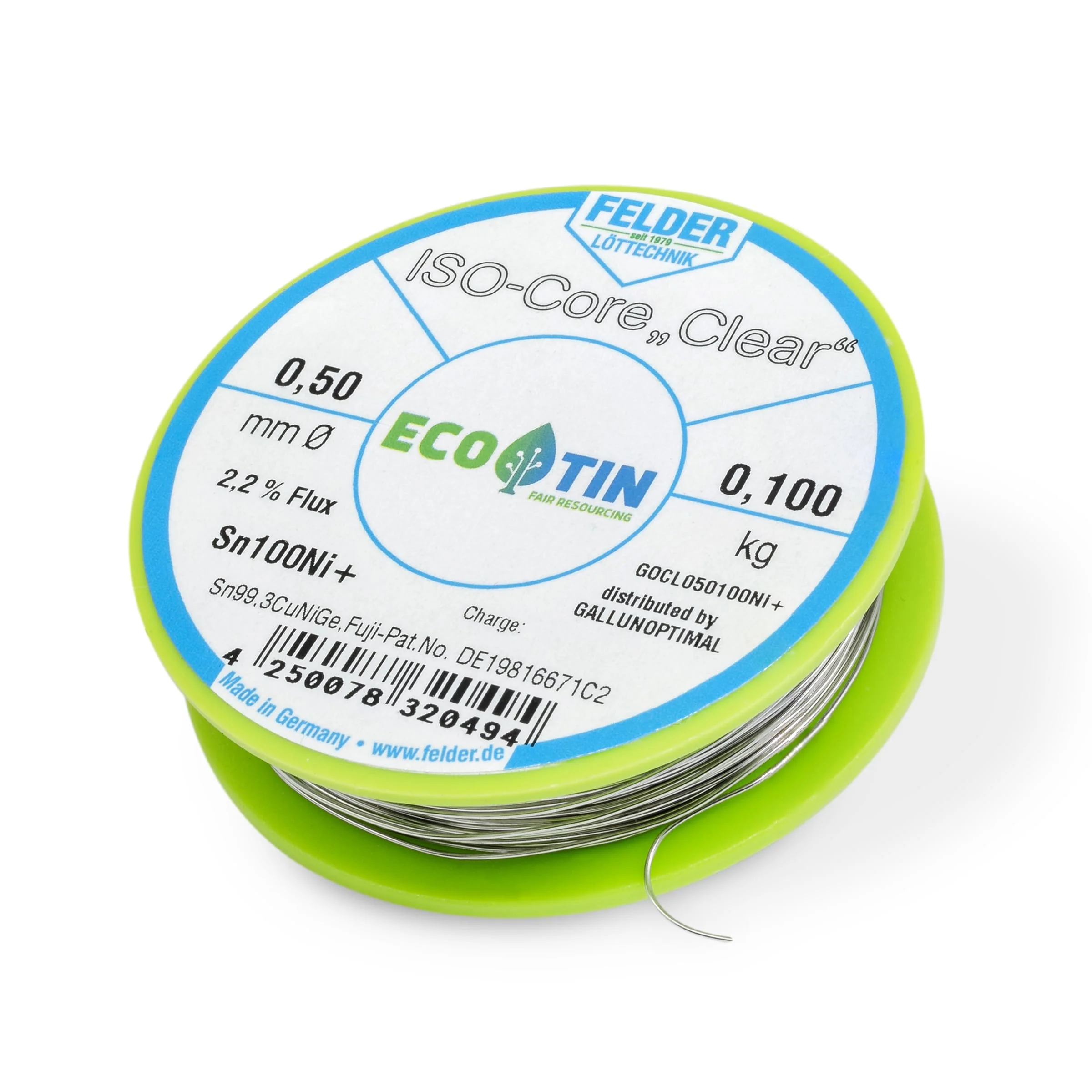 Felder Solder ISO Core Soldering Wire Clear Sn100Ni+ Sn99.3CuNiGe (0.5 mm to 100 g) - Image 4