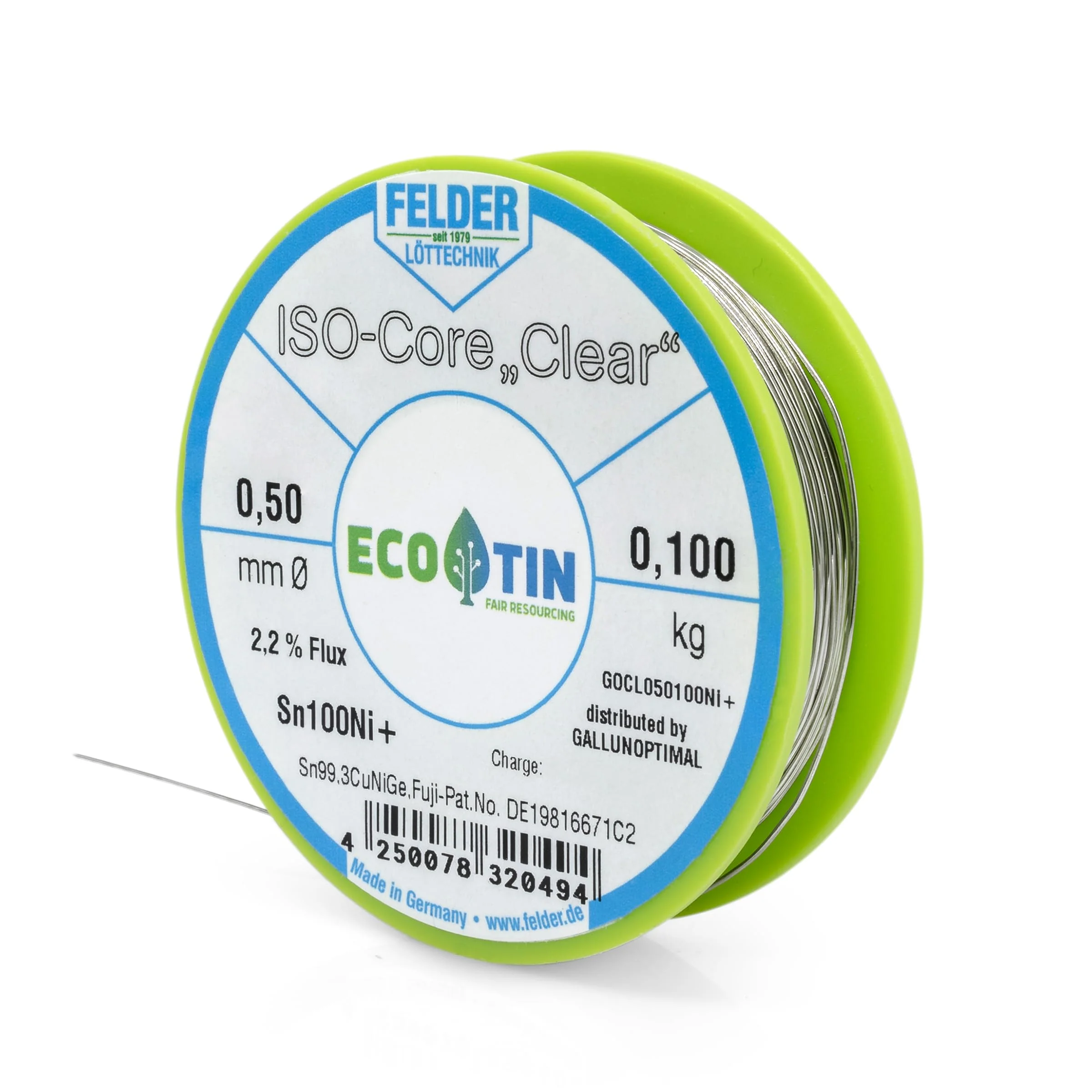 Felder Solder ISO Core Soldering Wire Clear Sn100Ni+ Sn99.3CuNiGe (0.5 mm to 100 g) - Image 6
