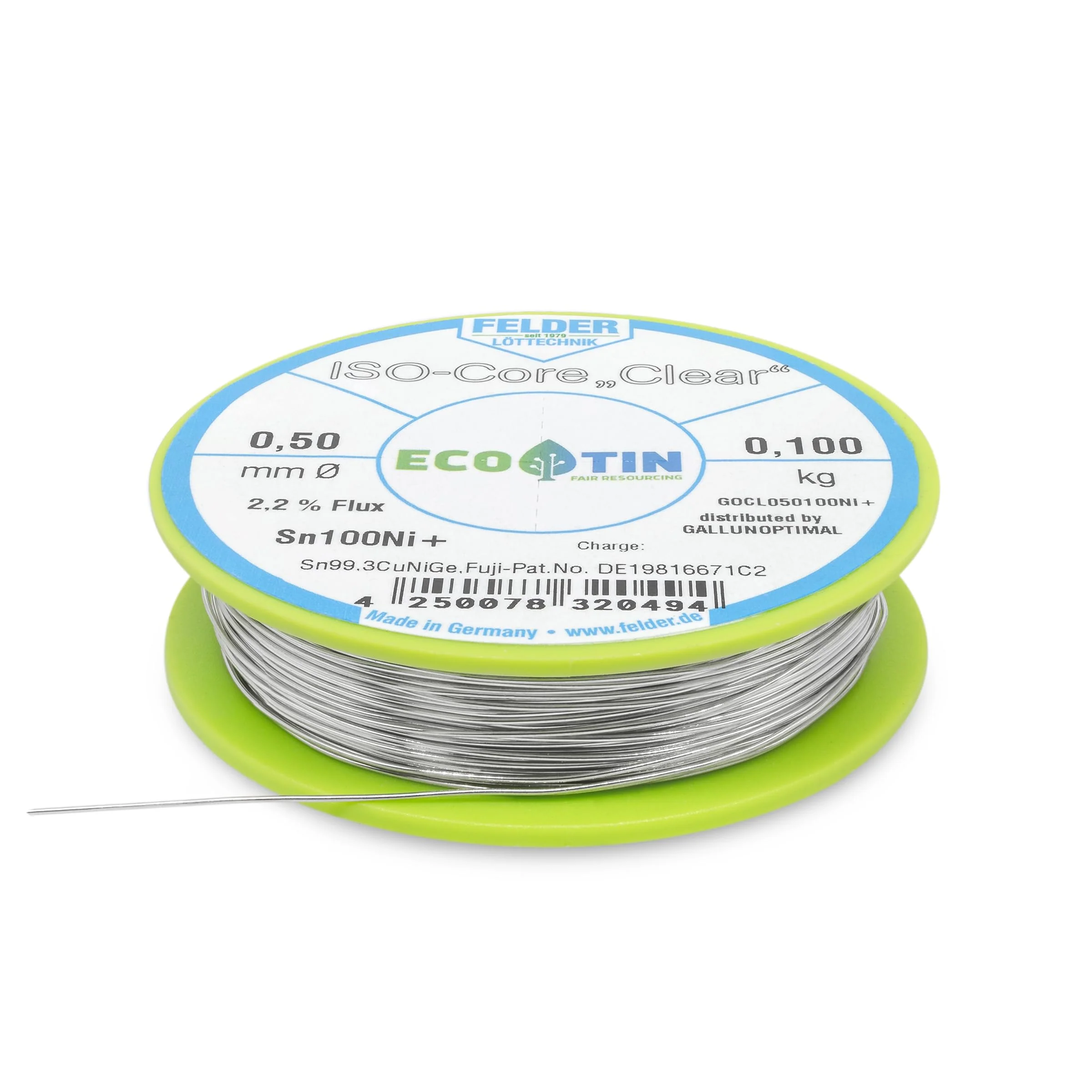 Felder Solder ISO Core Soldering Wire Clear Sn100Ni+ Sn99.3CuNiGe (0.5 mm to 100 g) - Image 7