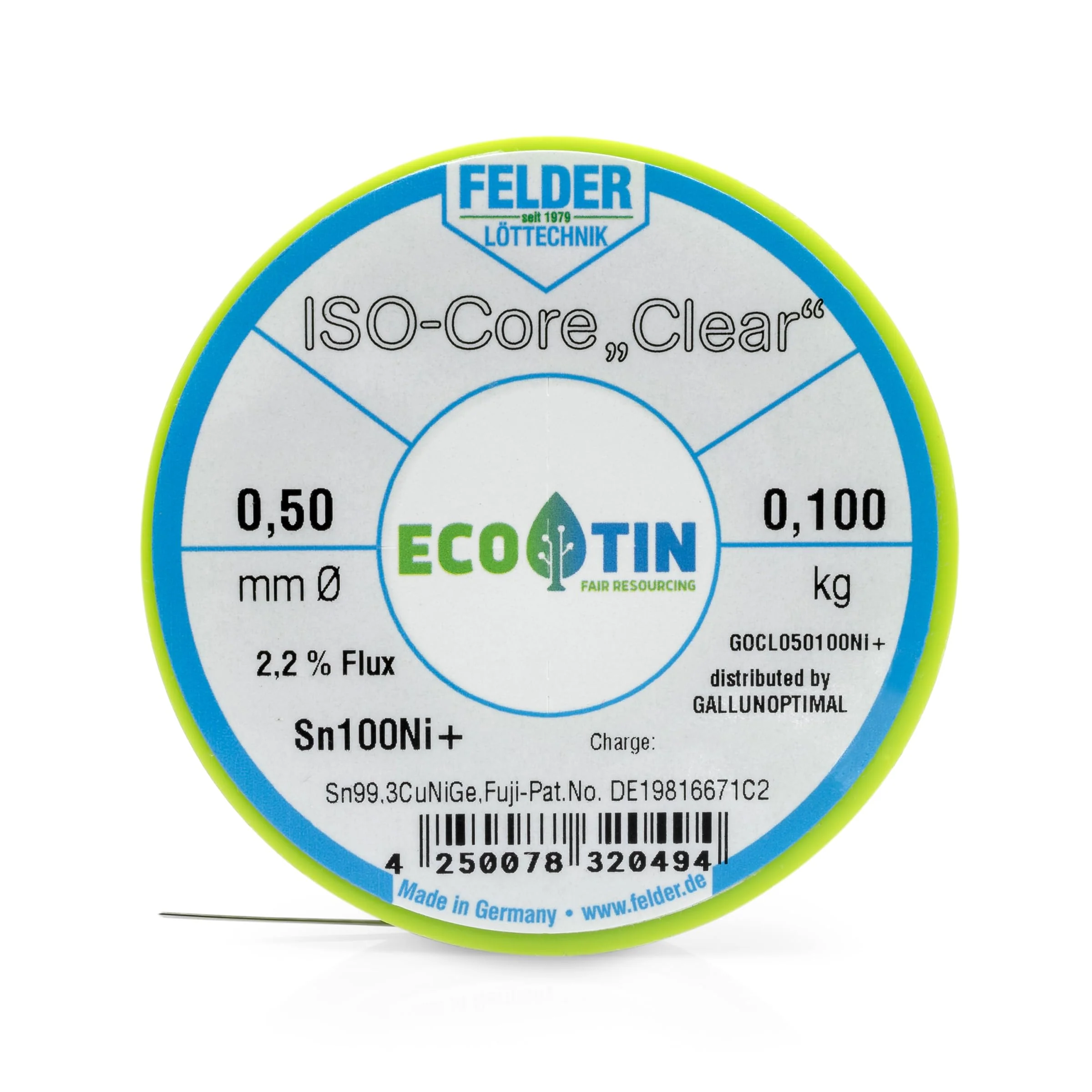 Felder Solder ISO Core Soldering Wire Clear Sn100Ni+ Sn99.3CuNiGe (0.5 mm to 100 g) - Image 8