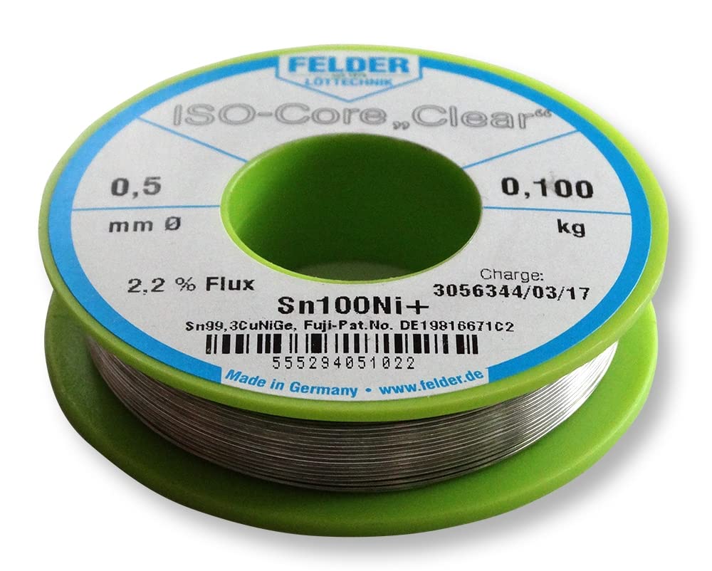 Felder Solder ISO Core Soldering Wire Clear Sn100Ni+ Sn99.3CuNiGe (0.5 mm to 100 g) - Image 9