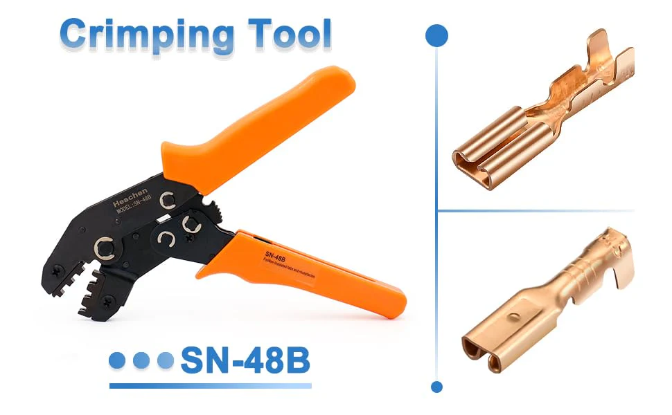 Female Spade Quick Splice Crimp Terminals, 2.8mm Crimp Connector, Non Insulated, 100 pcs - Image 3