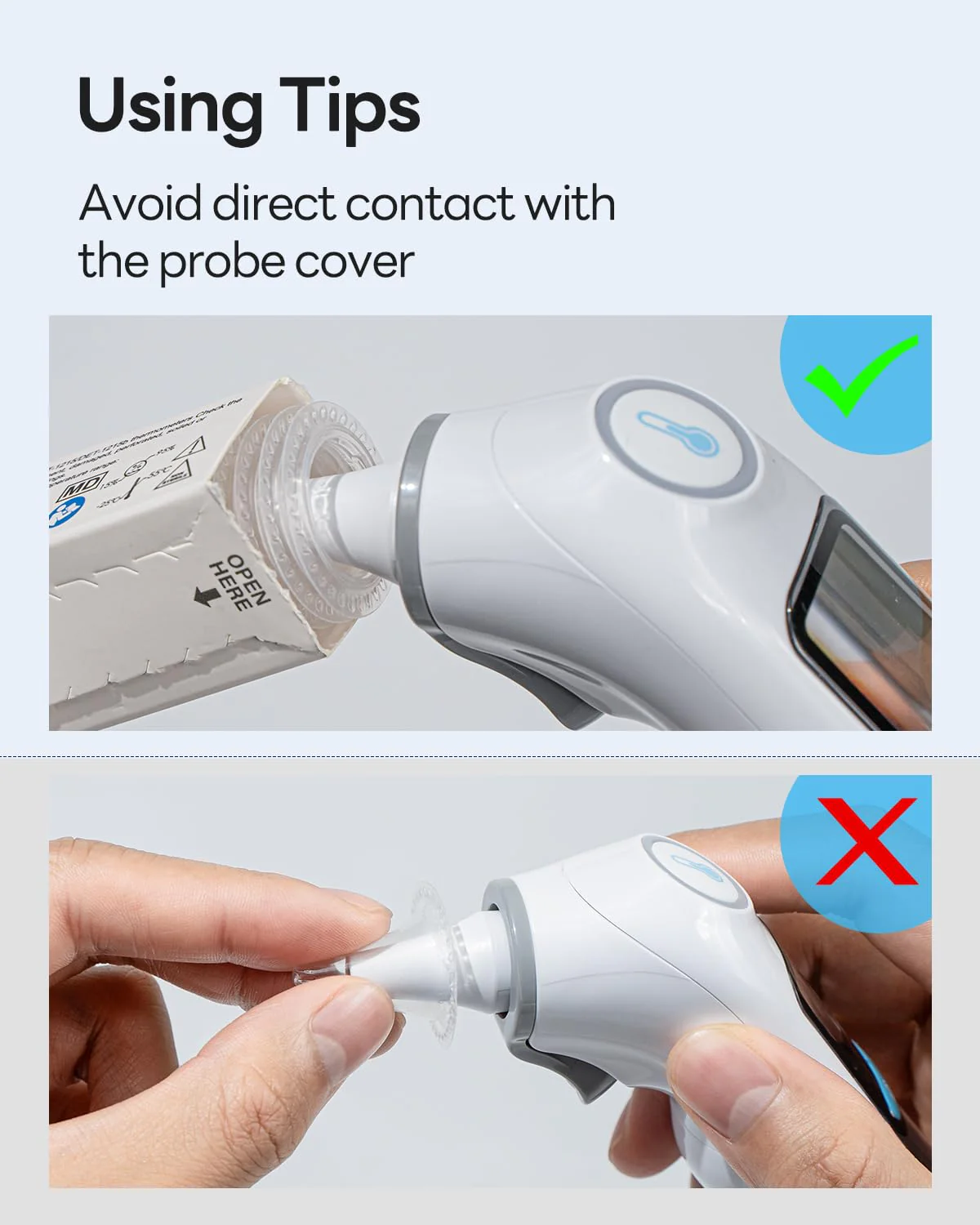 femometer 100 Counts Ear Thermometer Probe Covers, Refill Caps, Lens Filters, BPA Free and Disposable Ear Thermometer Cover Caps - Image 3