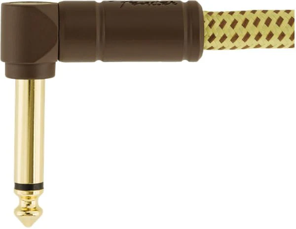 Fender Deluxe Series Instrument Cable, Straight/Angle, Tweed, 15ft - Image 3