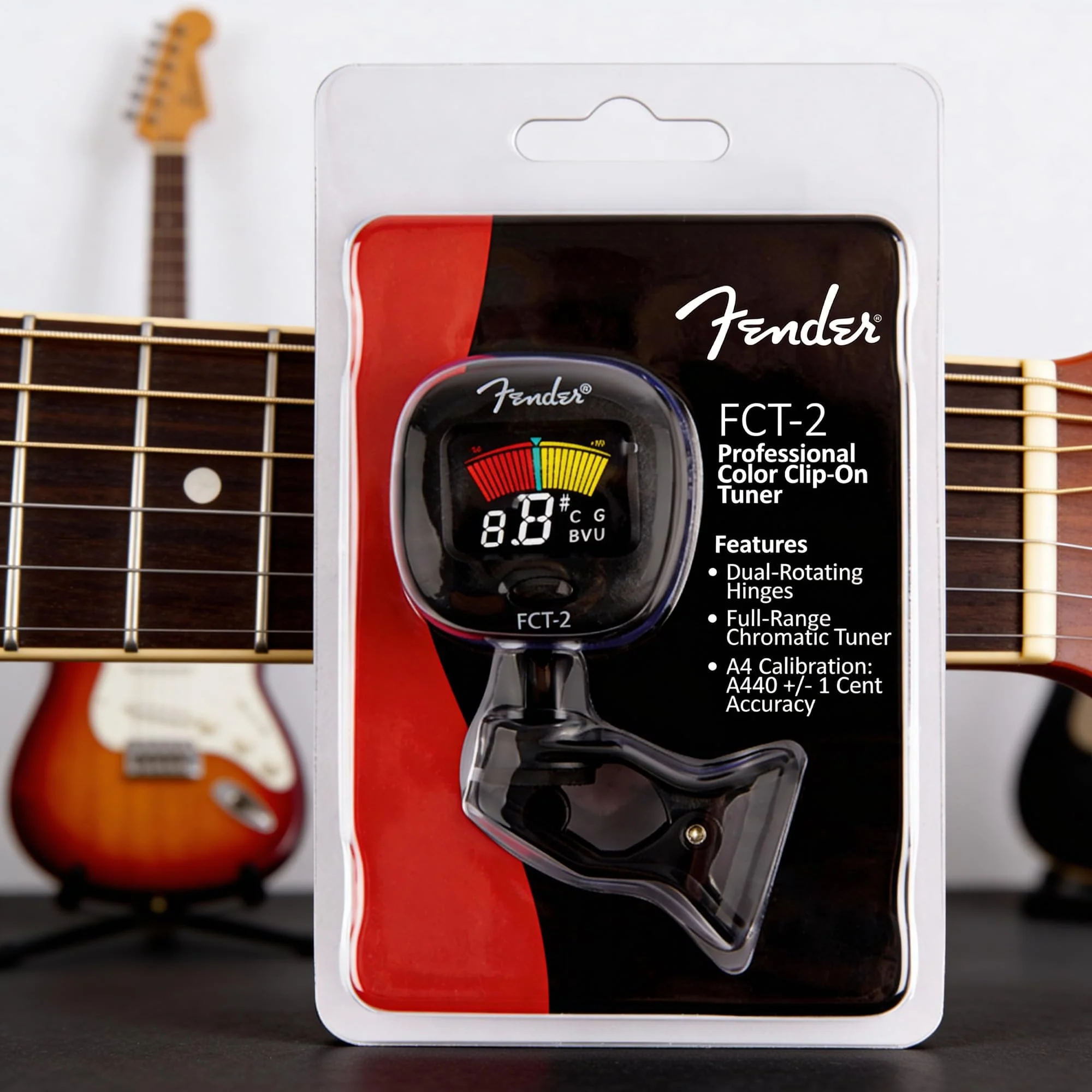 Fender FCT-2 Professional Multi-Instrument Clip-On Tuner for Guitar, Bass, Ukulele, and Violin - Image 5