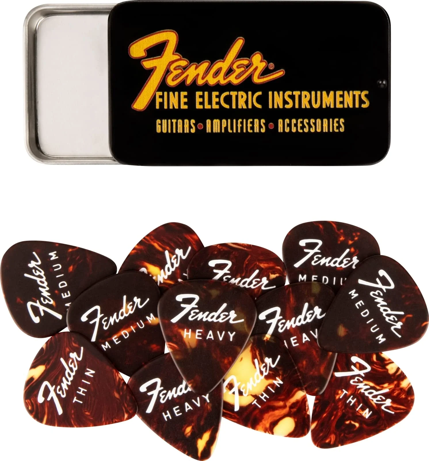 Fender Fine Electric Guitar Picks 351 Shape, Stocking Stuffers, Guitar Accessories, 12-Pack Tin - Image 7