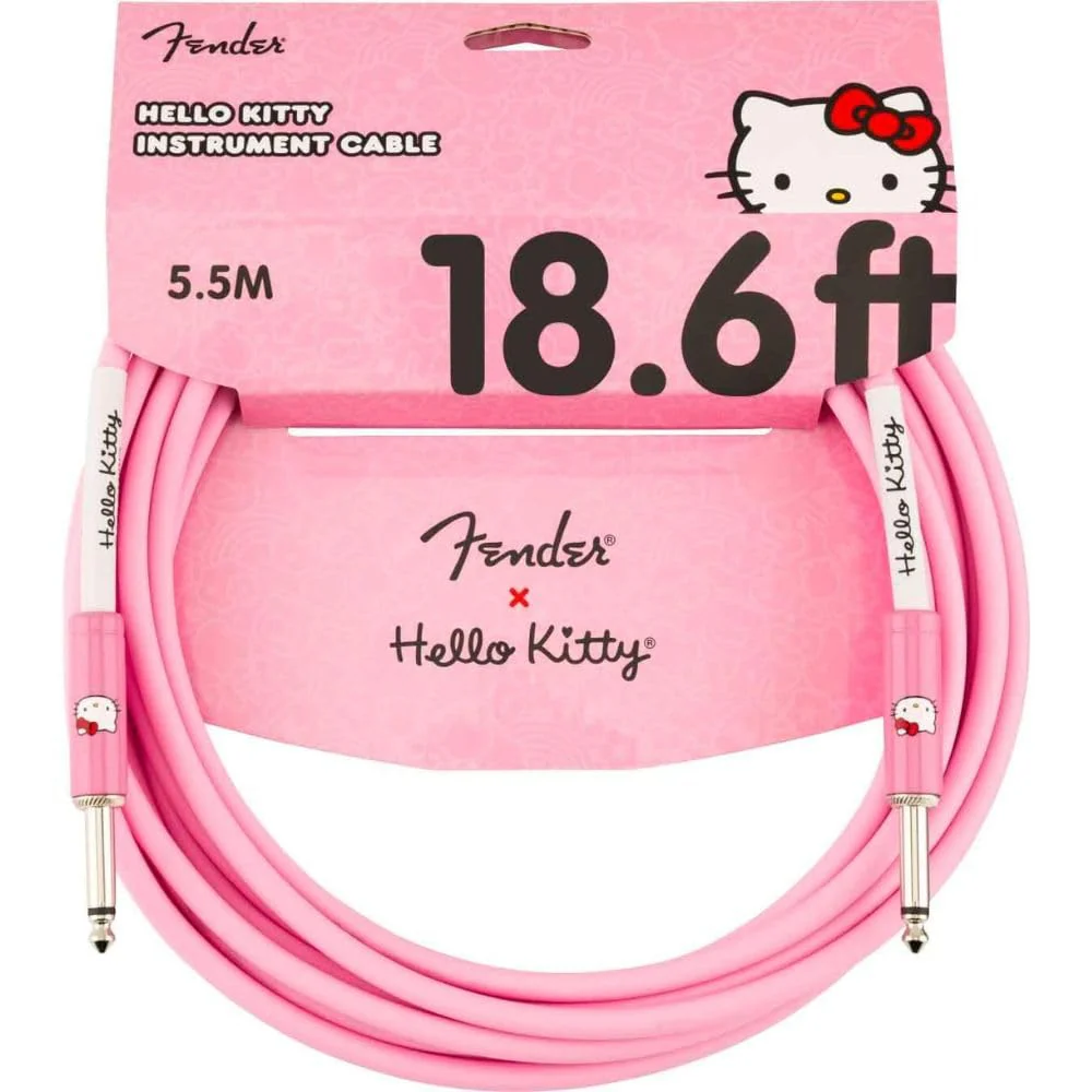 Fender Hello Kitty Instrument Cable, 18.6ft Guitar Cable, Pink - Image 2