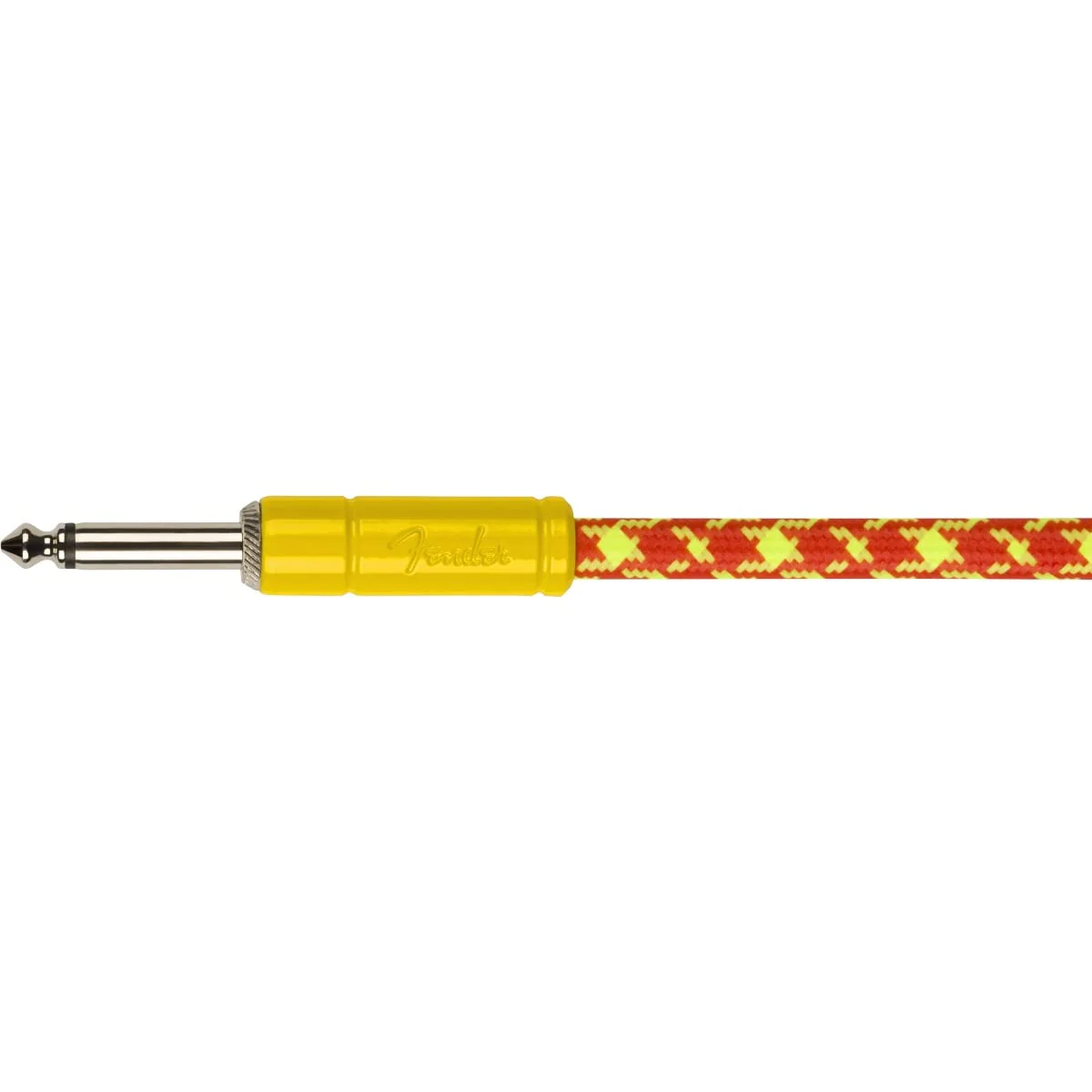 Fender MonoNeon Instrument Cable, Guitar Cable, Stocking Stuffers, Guitar Accessories, Straight/Angle, Orange/Yellow Tweed, 18.6ft - Image 3