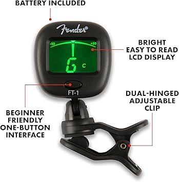 FenderMusical FT-1 Professional Clip-On Chromatic Tuner, Green Display - Image 4
