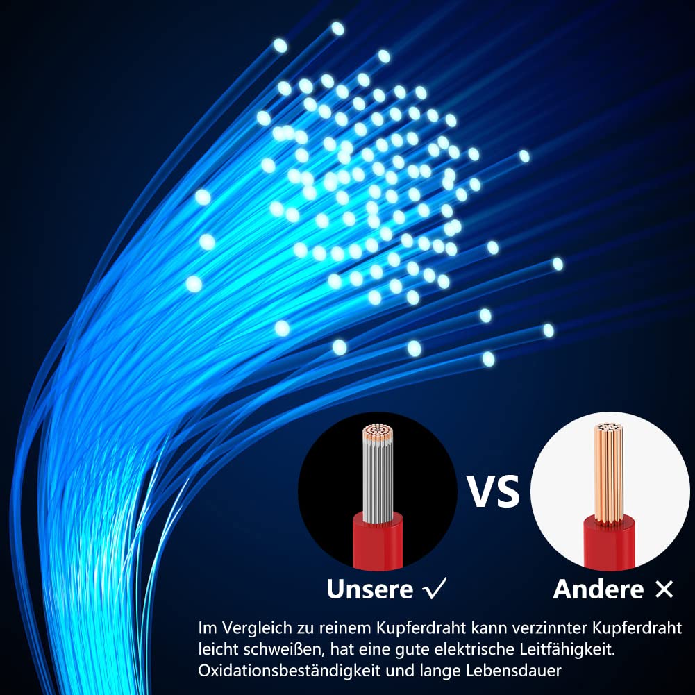 Fermerry 30 AWG Stranded Wire, Silicone, Tinned Copper Wire Coil, 6 Colours/3 m Each, Flexible 30 Gauge Hook-up Electric Cable Kit, 0.05 mm² ‎6 Farben je 3.048m 2-0.05 mm²/30AWG/silicone - Image 6