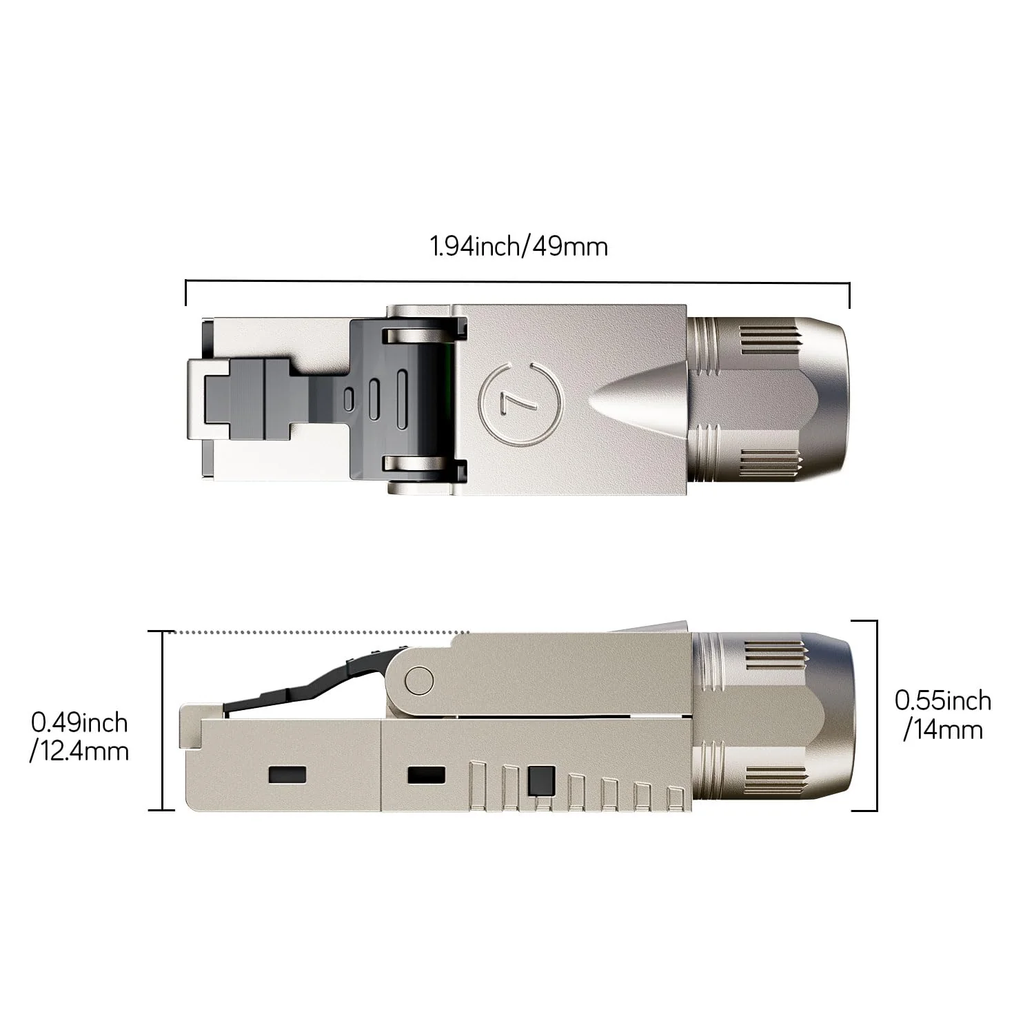 FGB 10 Gbps RJ45 CAT7 Network Plug Lan Connector LSA Shielded RJ45 Connector Toolless for Installation Cable 600 MHz for Patch Cable Installation Cable CAT7 CAT6A, Pack of 4 4 Stück - Image 6