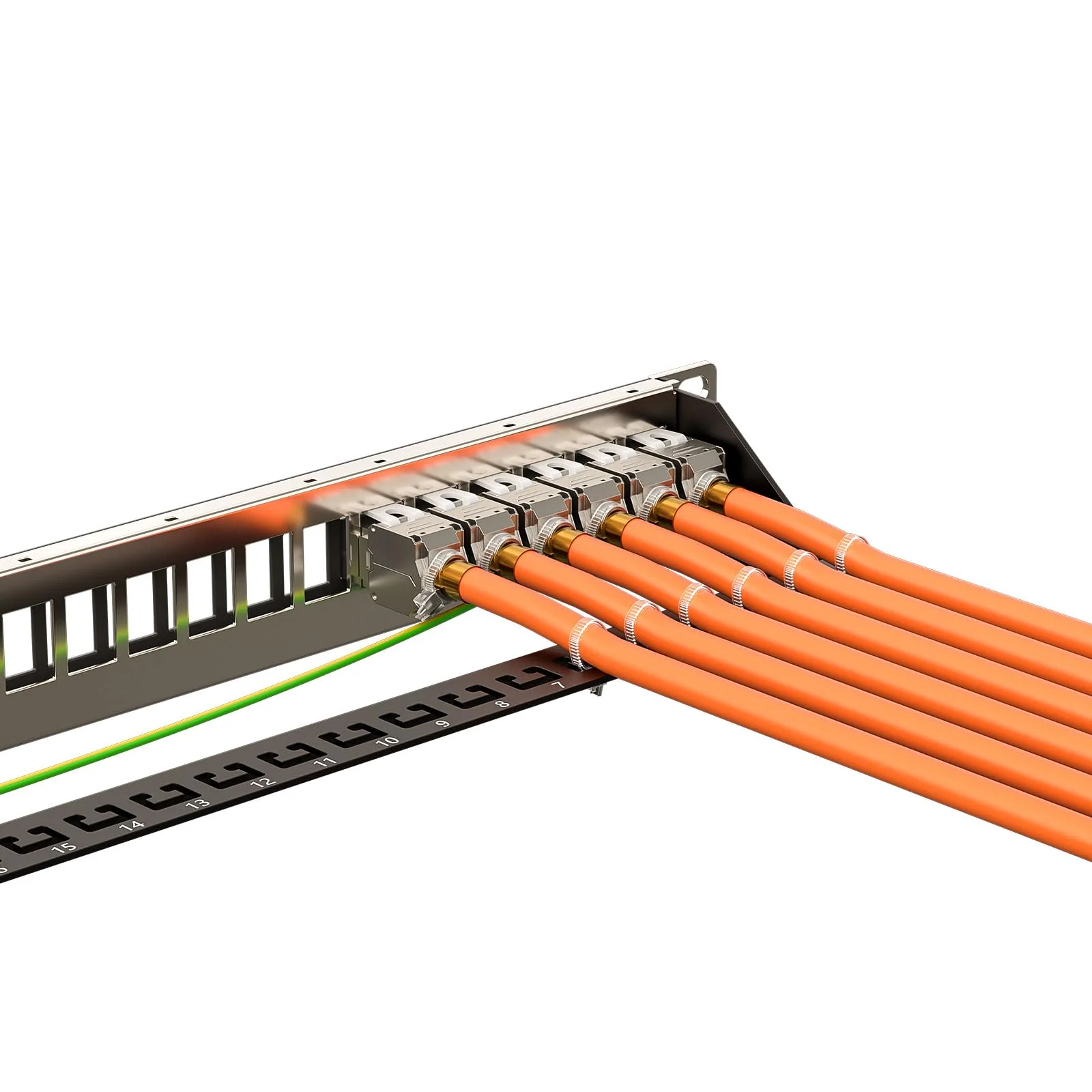 FGB 1U Patch Panel 24 Port for Keystone Modules with 12 Pieces Blank Keystone Inserts, 19 Inch Rack Installation or Wall Mounting Patch Panel with Rear Strip, Compatible CAT5 CAT6 CAT7 CAT8 Network - Image 5