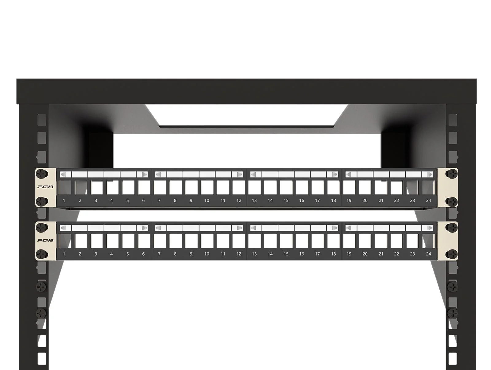 FGB 1U Patch Panel 24 Port for Keystone Modules with 12 Pieces Blank Keystone Inserts, 19 Inch Rack Installation or Wall Mounting Patch Panel with Rear Strip, Compatible CAT5 CAT6 CAT7 CAT8 Network - Image 6