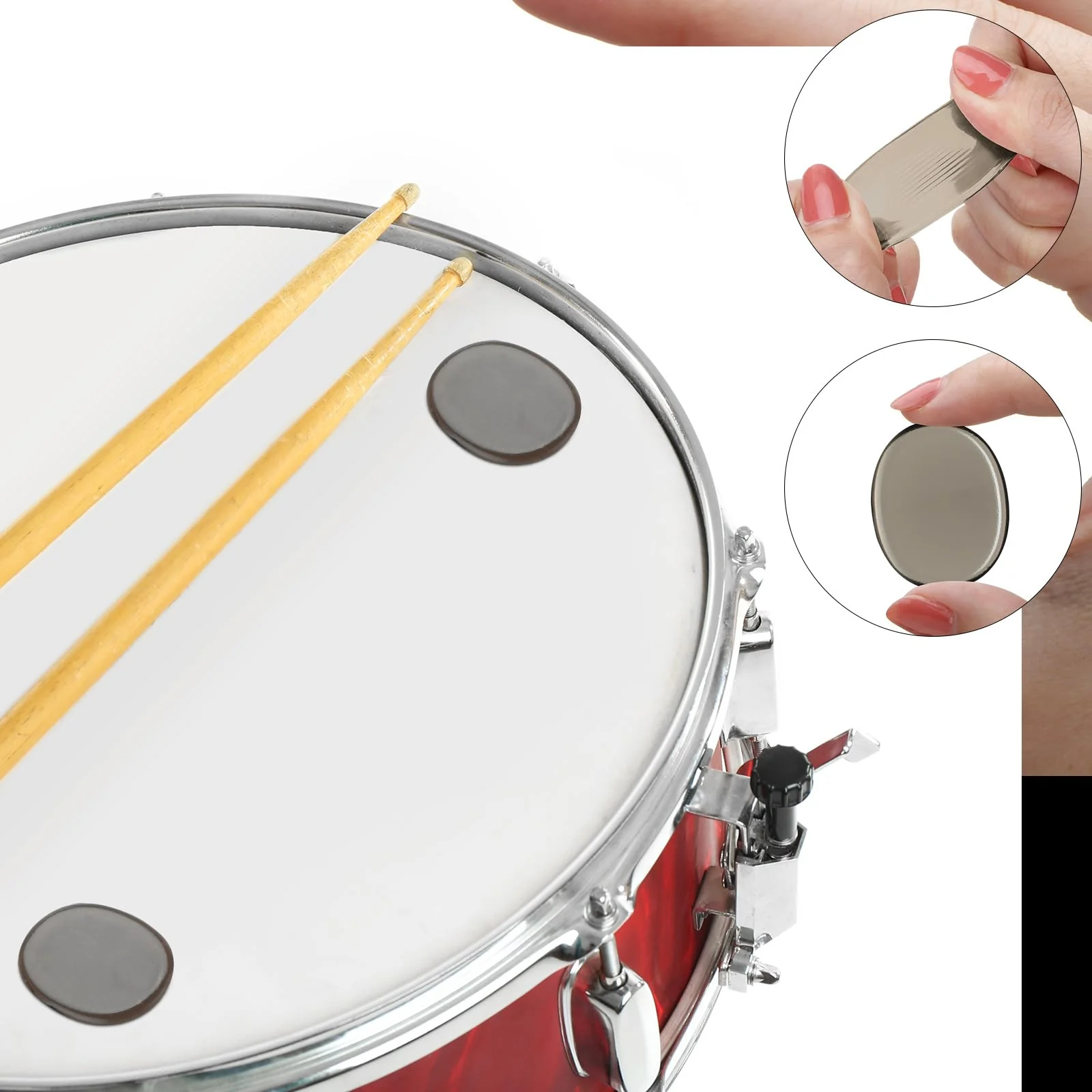 Fiada 30 Pieces Drum Dampeners Gels Silicone Gel Pads Soft Drum Dampeners for Drums Cymbals Tone Control (Coffee) Coffee - Image 5