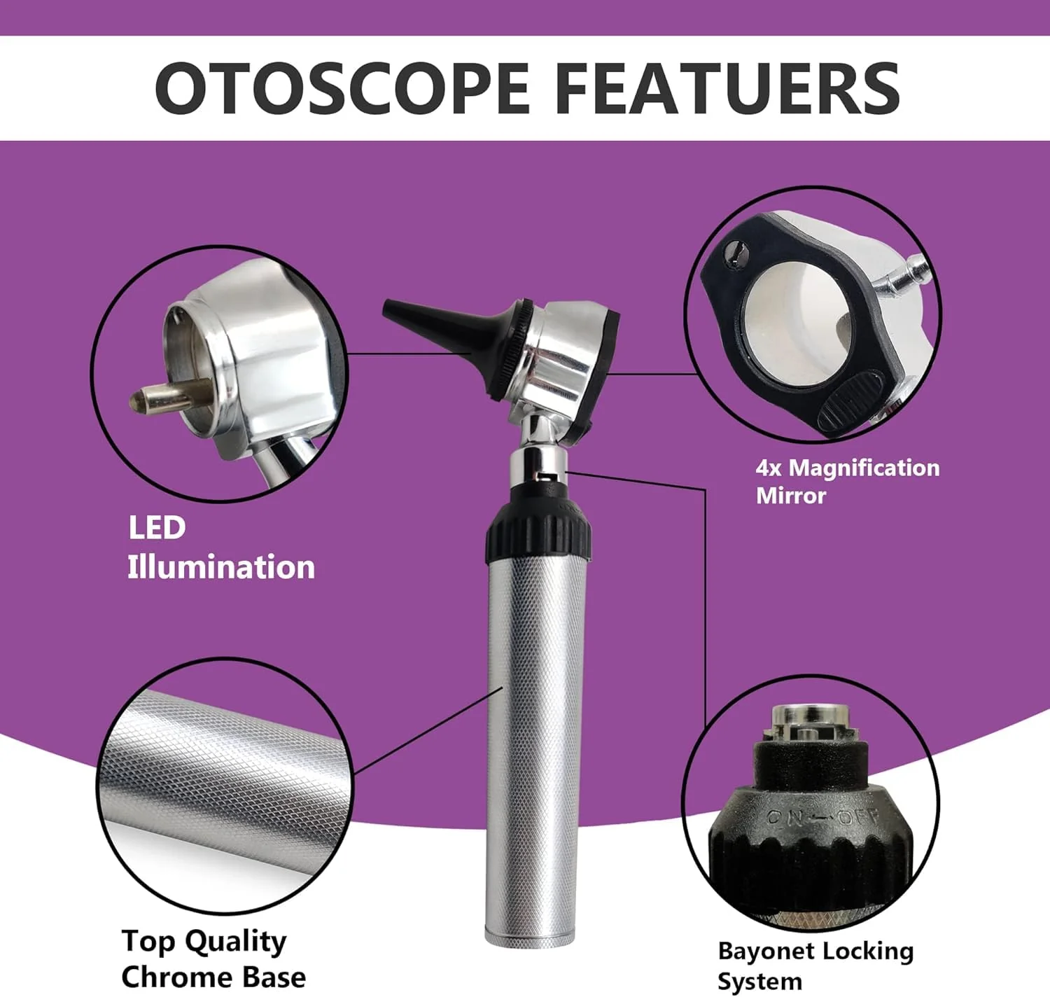 Fiber Optic Otoscope Set for Adults Kids Otoscope Ear Healthy Tool for Nurses Adults Kids Baby Elderly Pets Animals Veterinary Otoscope - Image 3