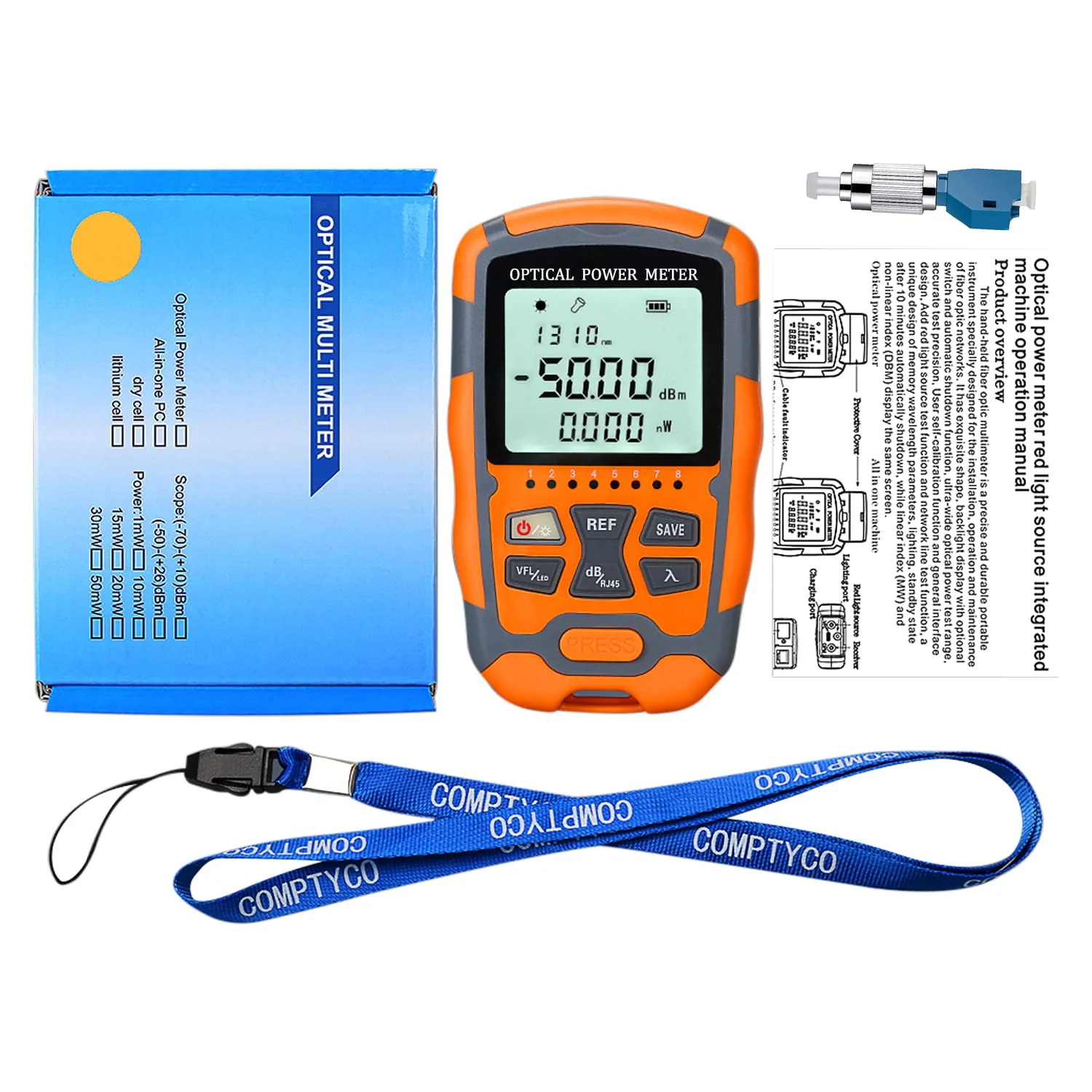 Fiber Optic Tester Portable Fiber Light Power Meter -50~26dBm, SC/FC/ST Universal Interface Built-in 10Km Fault Detector with FC to LC Adapter 1PC M50 & 10Km 1PC - Image 6