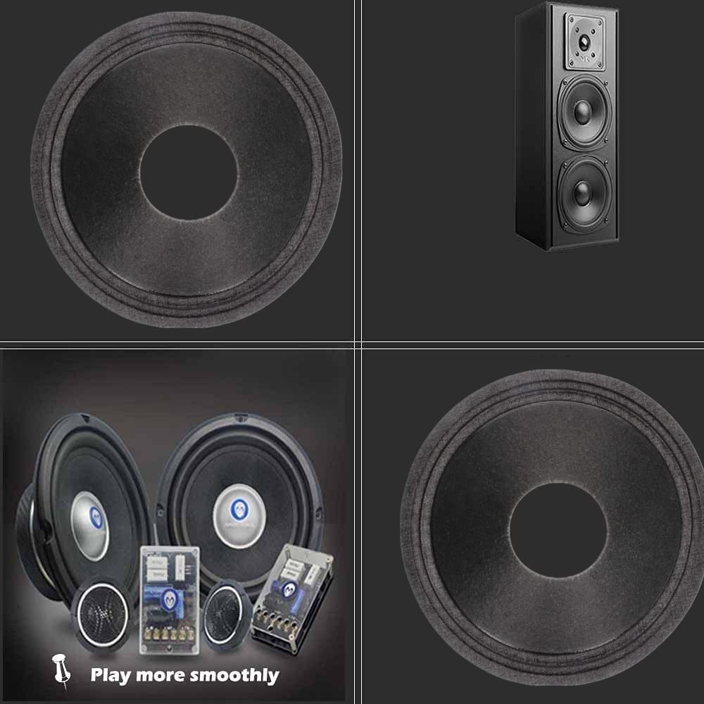 Fielect 10 inches Paper Speaker Cone Subwoofer Cones Drum Paper 1.4 inches Inner Diameter 9.6 inches Outside Diameter with Rubber Surround 2Pcs 10" 35.5mm 245mm 2Pcs - Image 5
